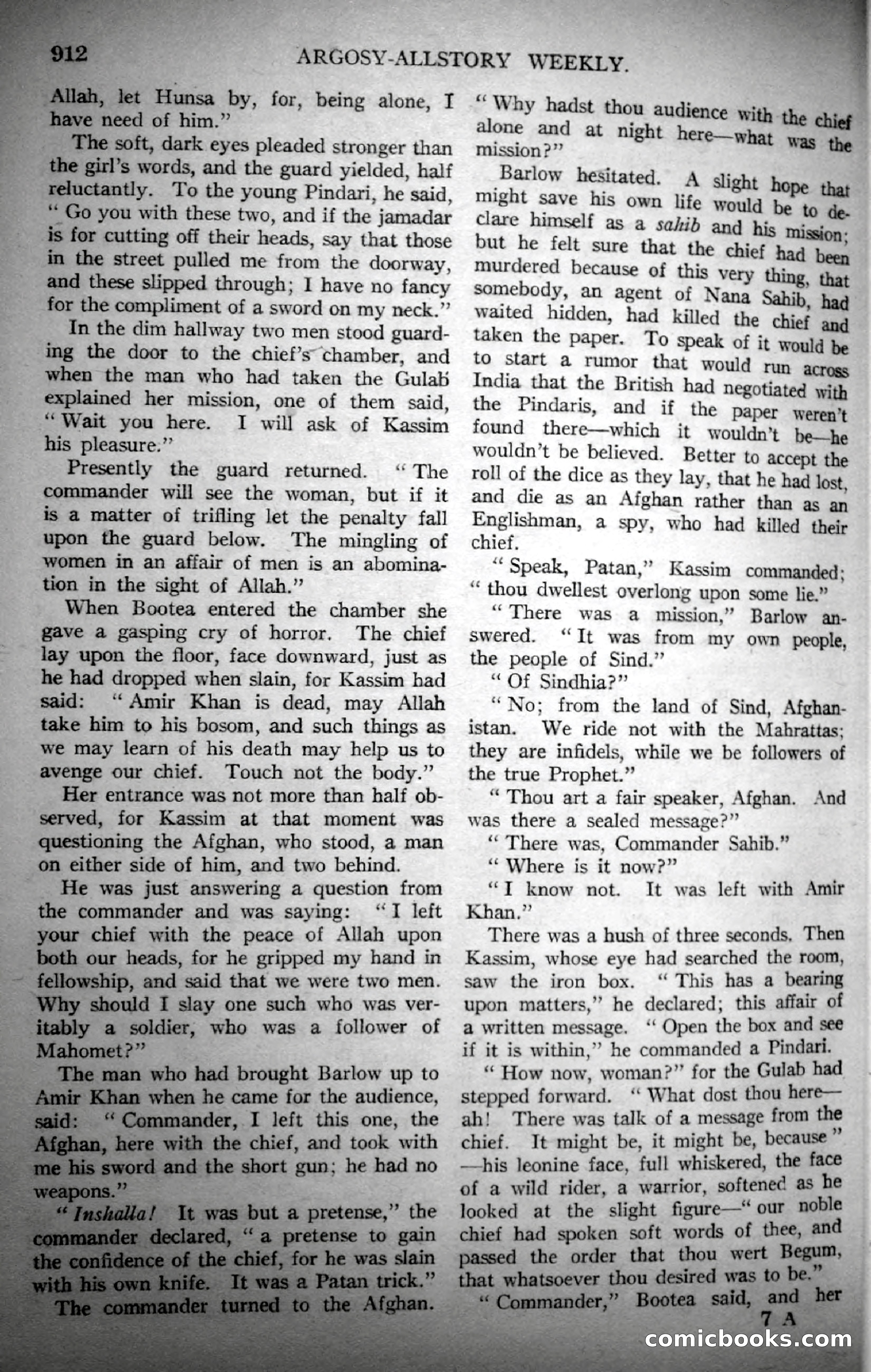 Argosy All-Story Weekly, November 4, 1922 — page 122 of 187