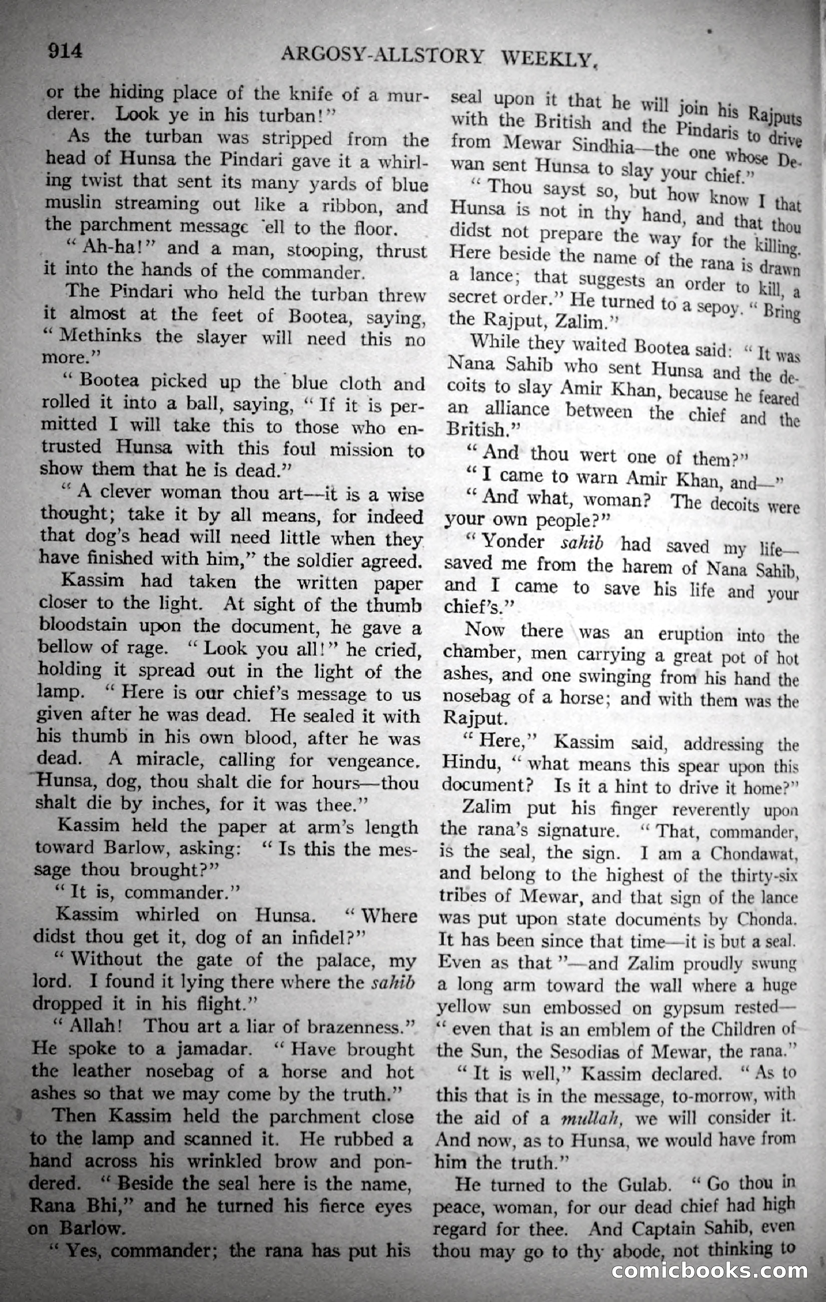 Argosy All-Story Weekly, November 4, 1922 — page 124 of 187