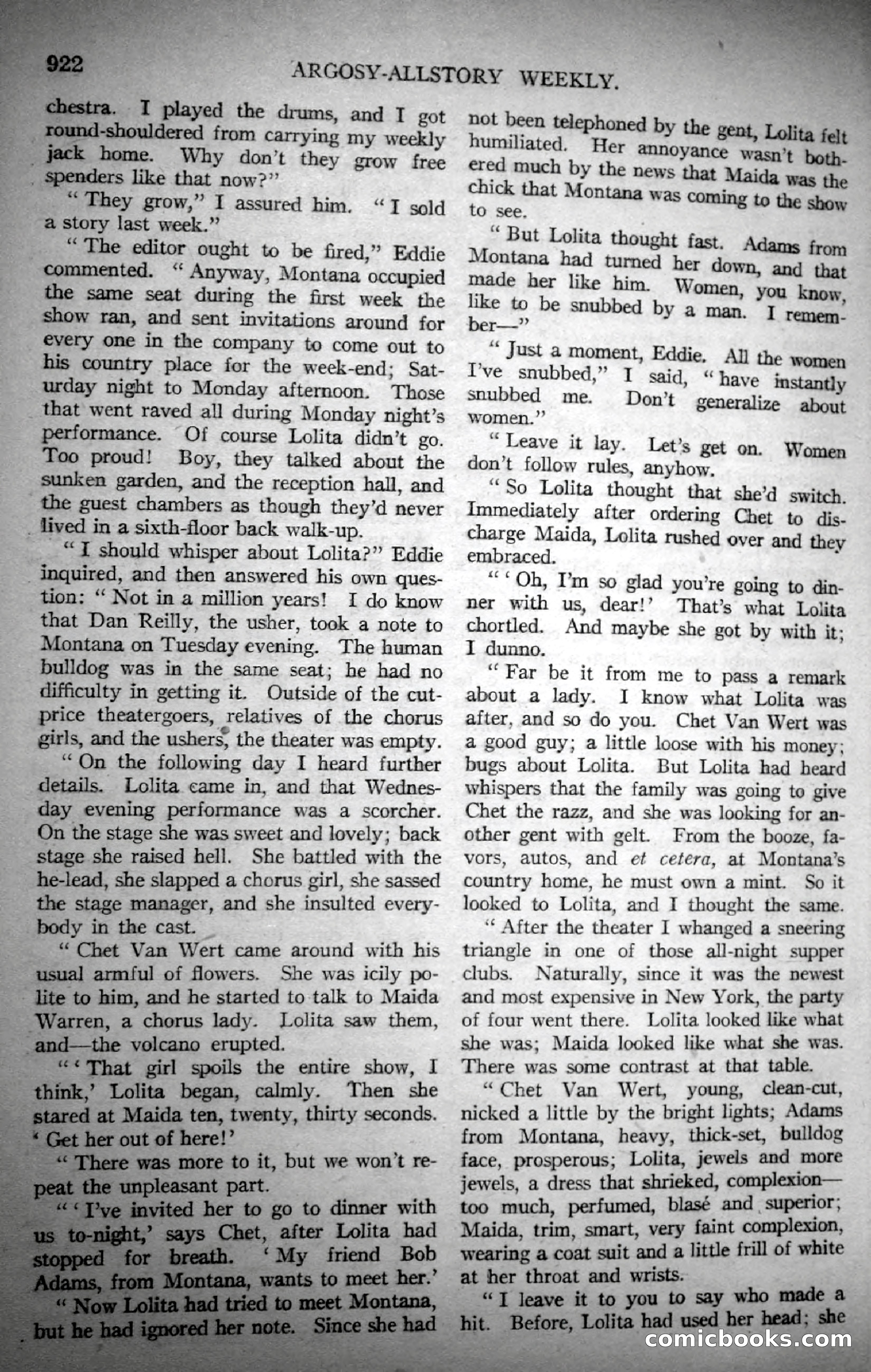 Argosy All-Story Weekly, November 4, 1922 — page 132 of 187