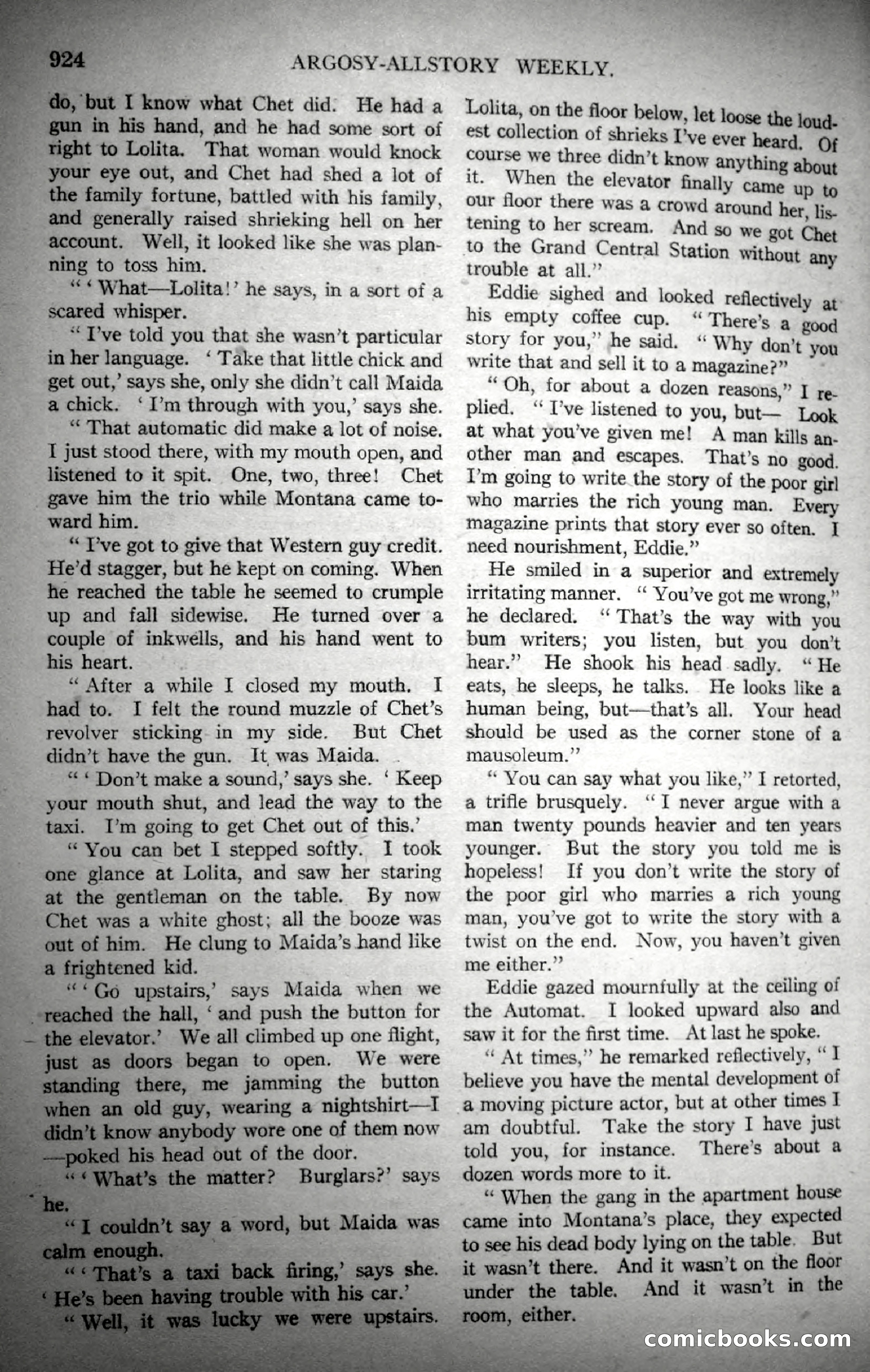 Argosy All-Story Weekly, November 4, 1922 — page 134 of 187