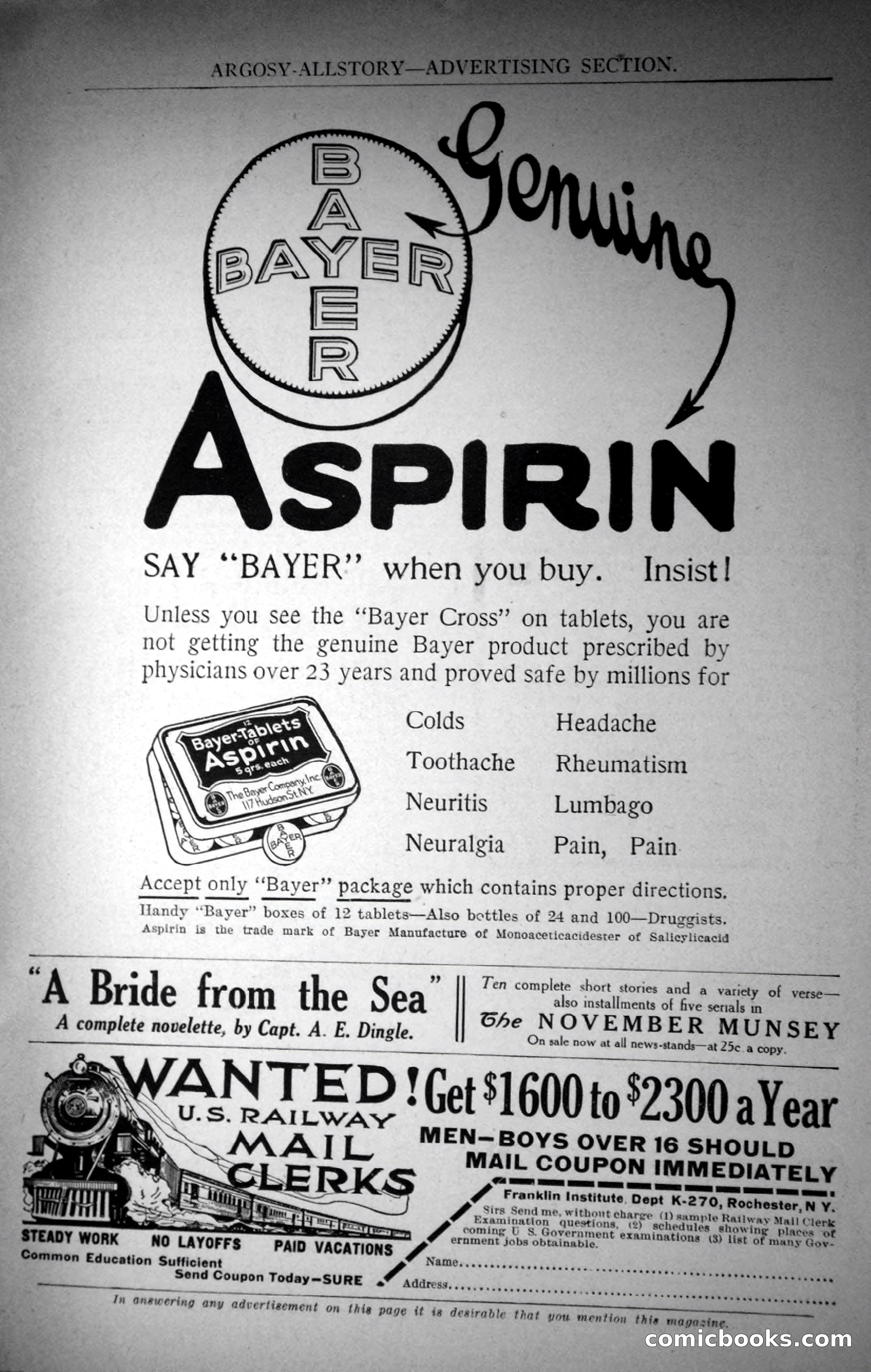 Argosy All-Story Weekly, November 4, 1922 — page 182 of 187