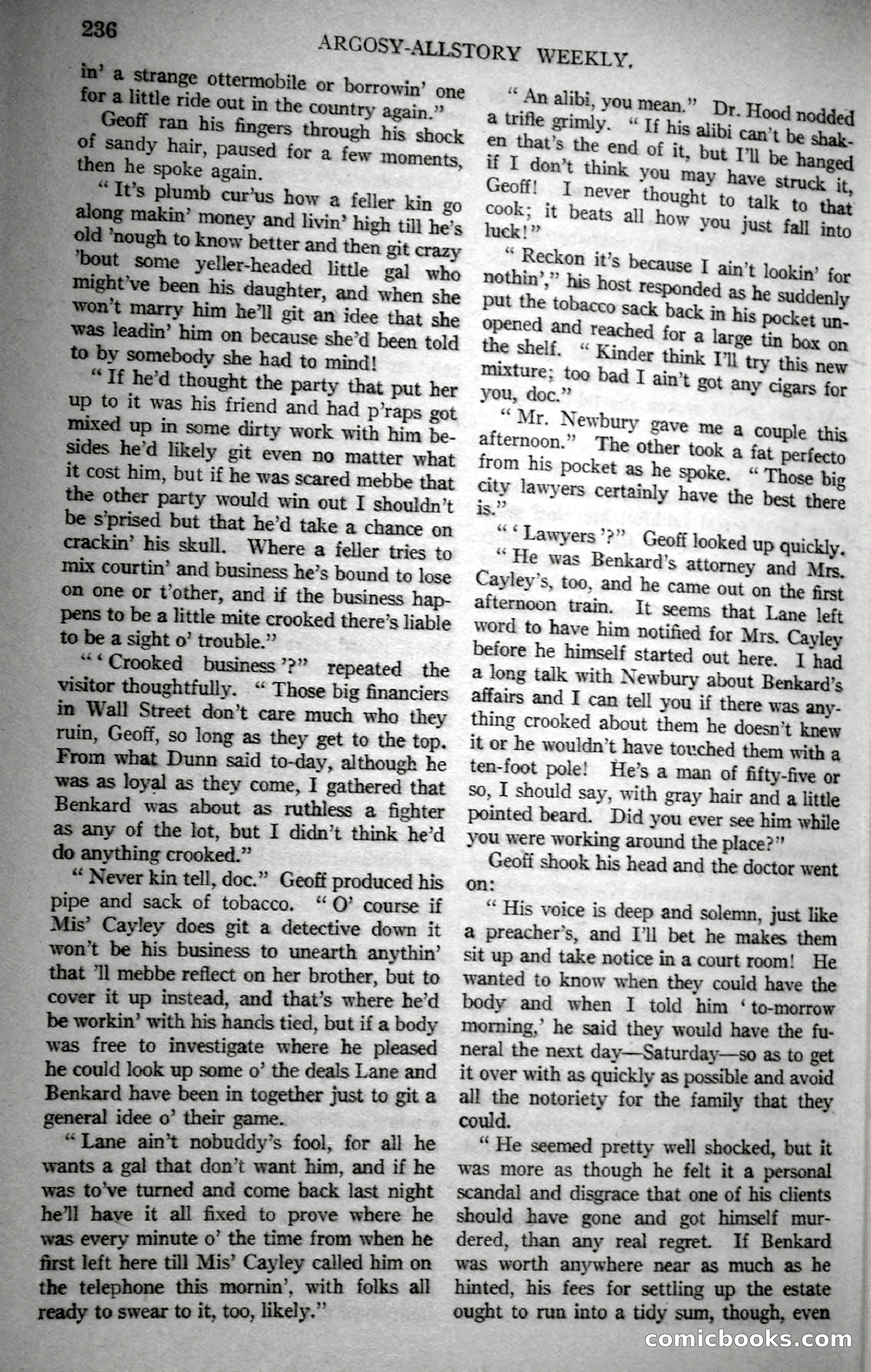 Argosy All-Story Weekly, November 18, 1922 — page 86 of 176