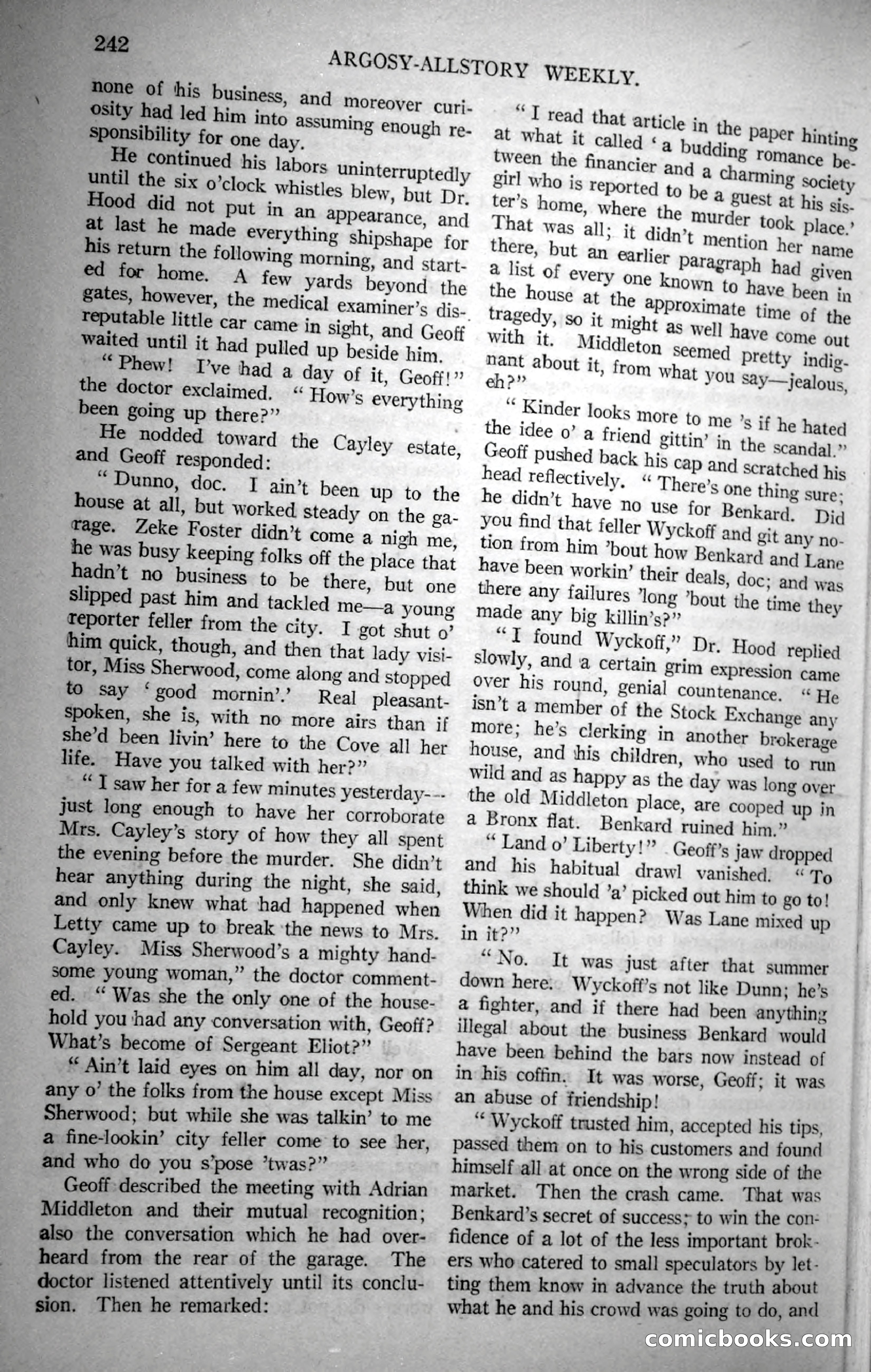 Argosy All-Story Weekly, November 18, 1922 — page 92 of 176
