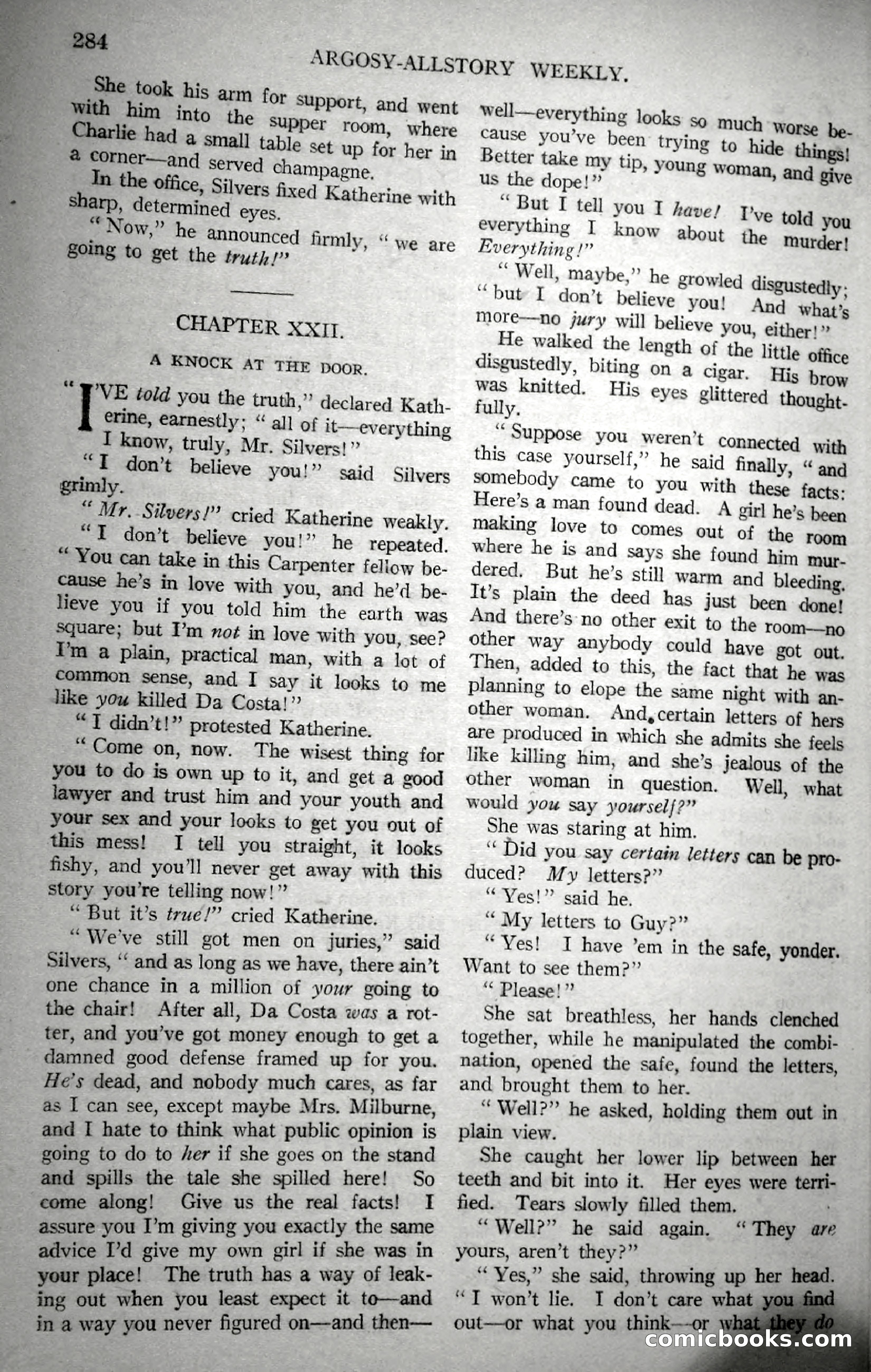 Argosy All-Story Weekly, November 18, 1922 — page 134 of 176