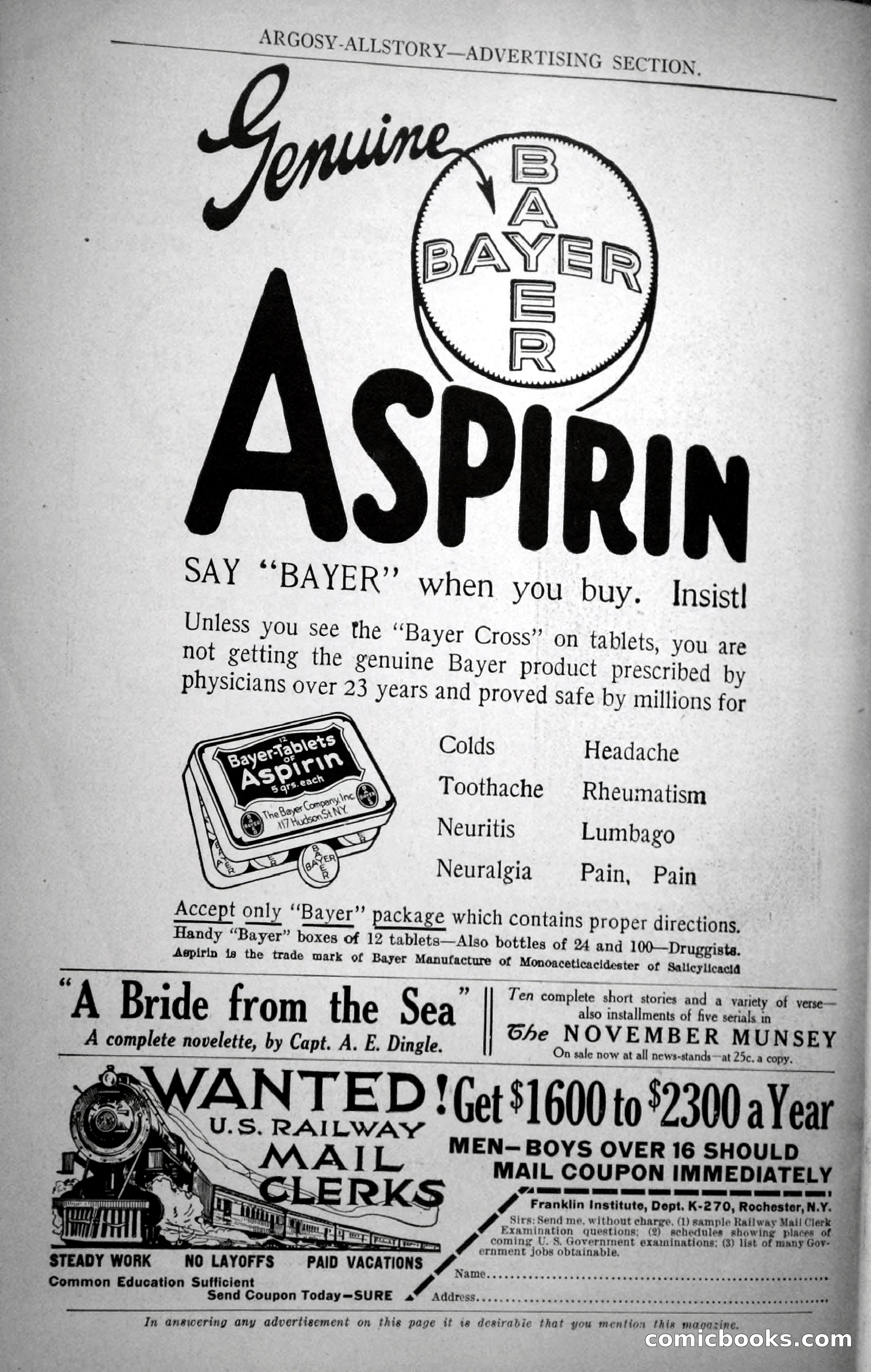 Argosy All-Story Weekly, November 18, 1922 — page 172 of 176