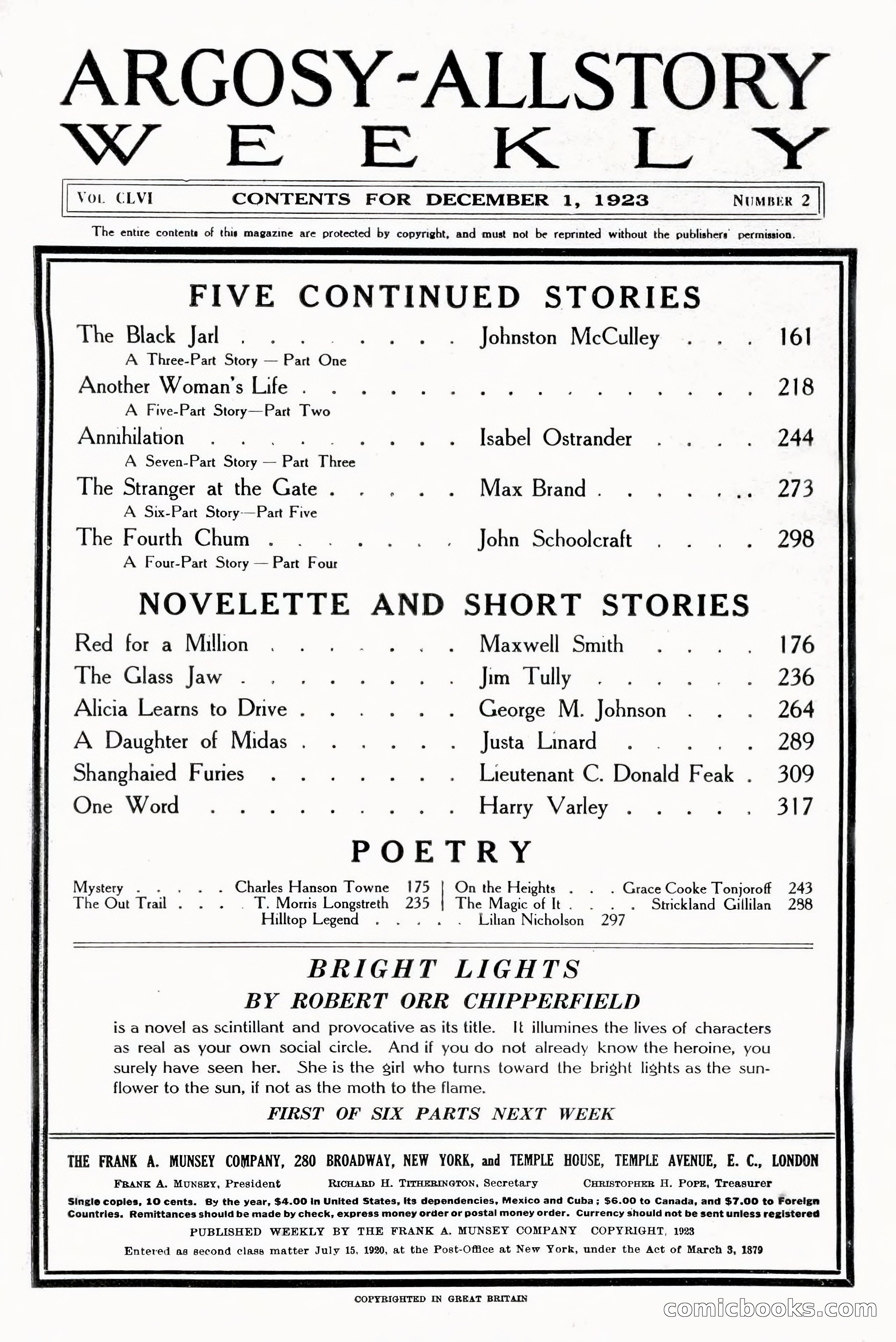 Argosy All-Story Weekly, December 1, 1923 — page 4 of 193