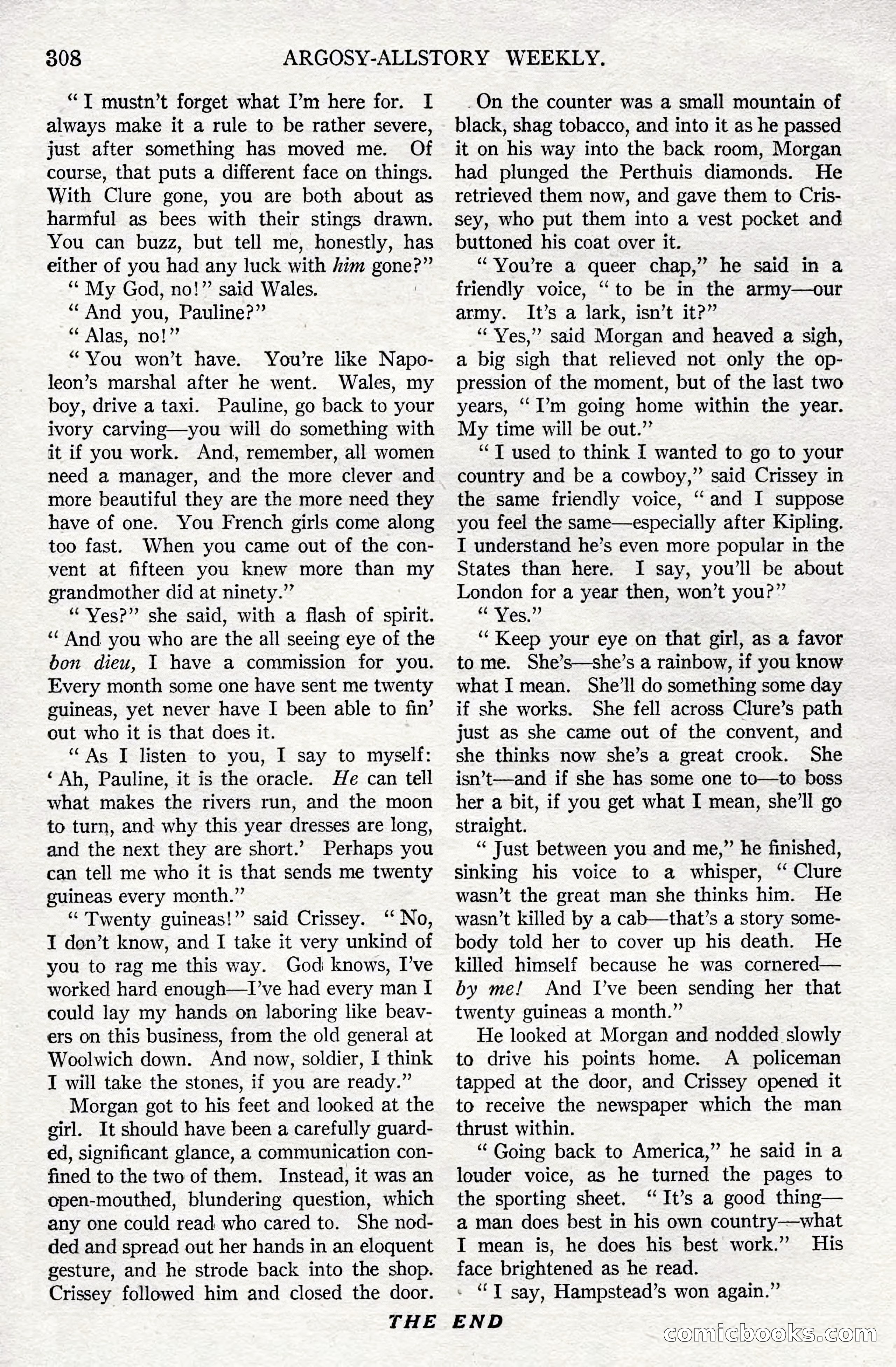 Argosy All-Story Weekly, December 1, 1923 — page 166 of 193
