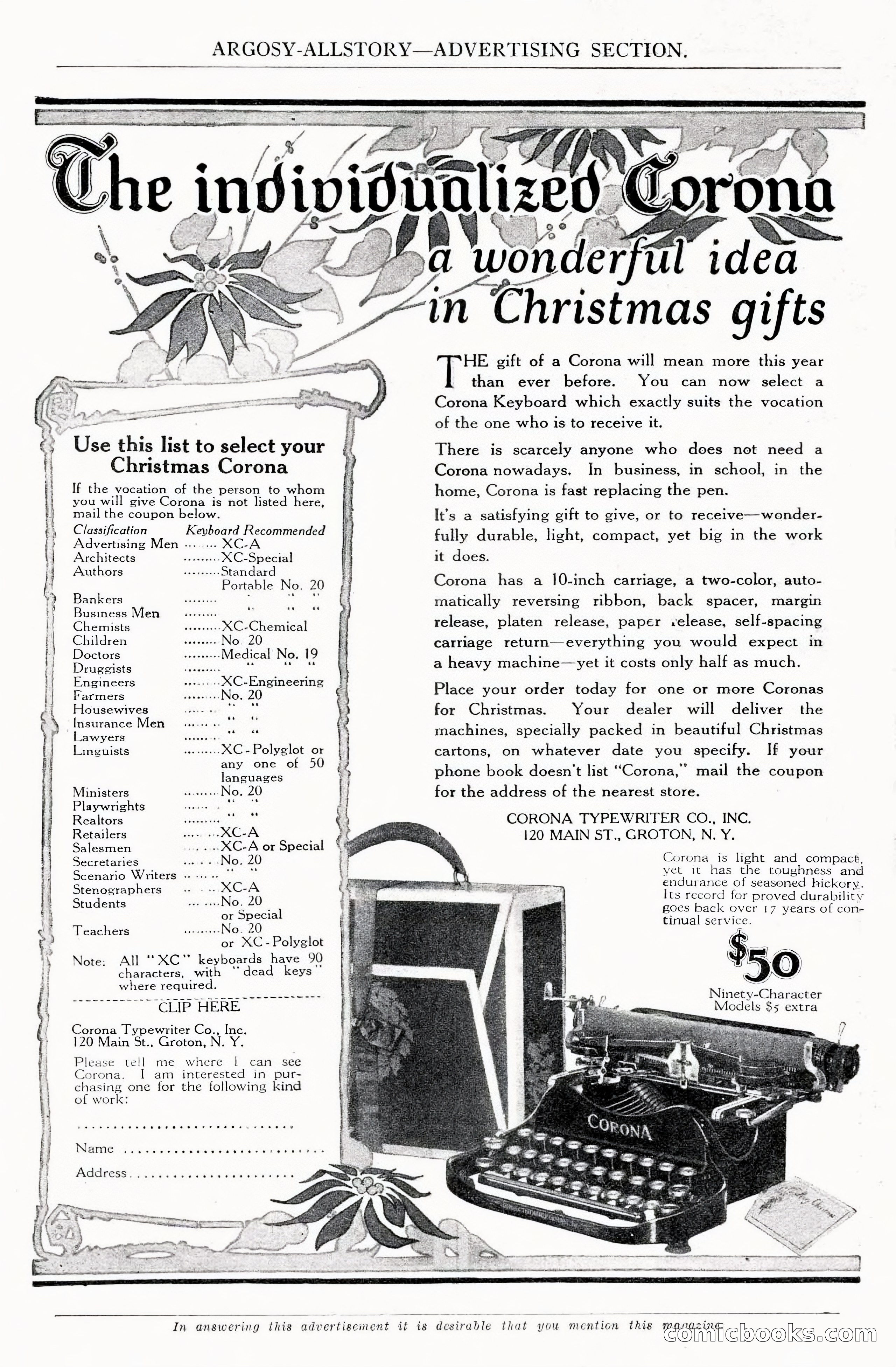 Argosy All-Story Weekly, December 1, 1923 — page 186 of 193
