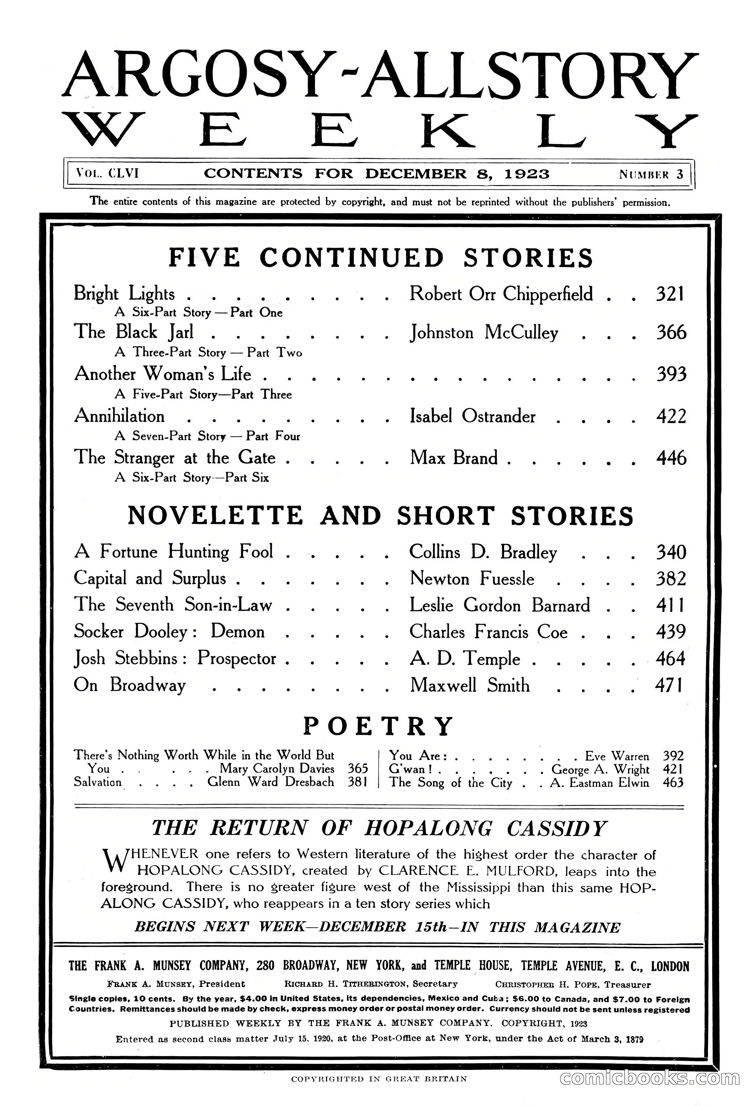 Argosy All-Story Weekly, December 8, 1923 — page 4 of 185