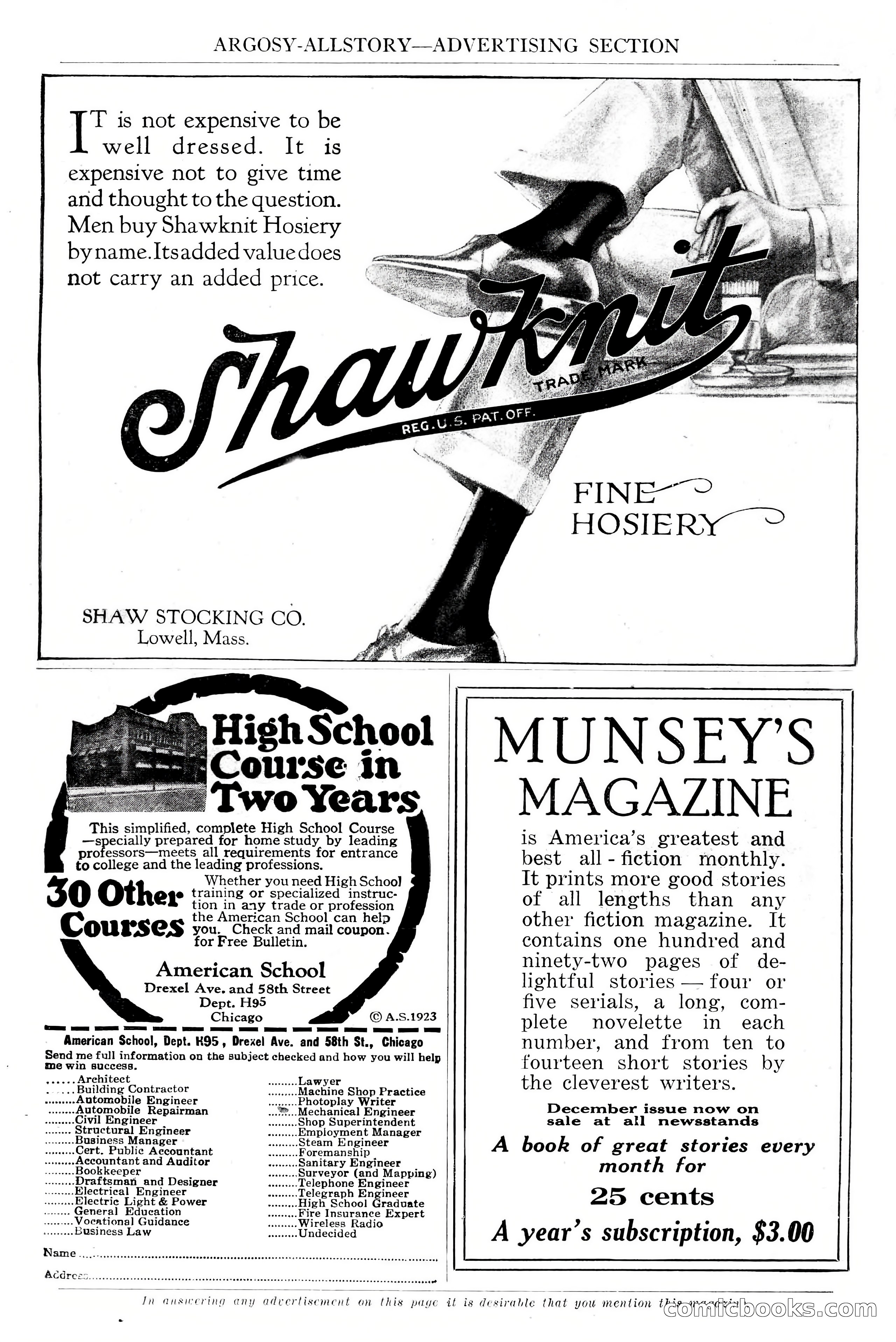 Argosy All-Story Weekly, December 8, 1923 — page 180 of 185