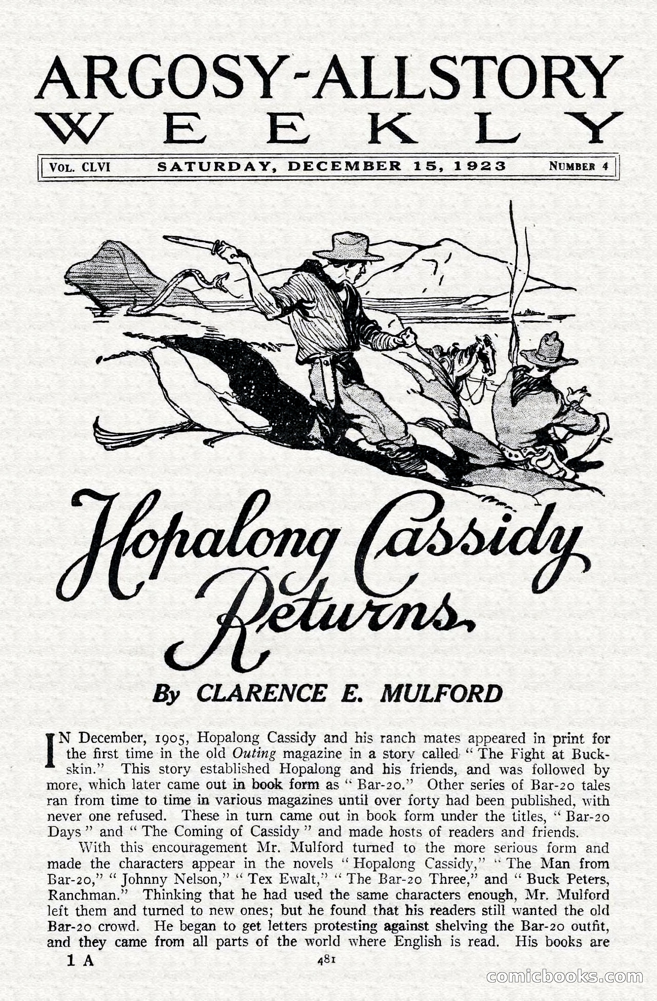 Argosy All-Story Weekly — Hopalong Cassidy Returns — page 12 of 174
