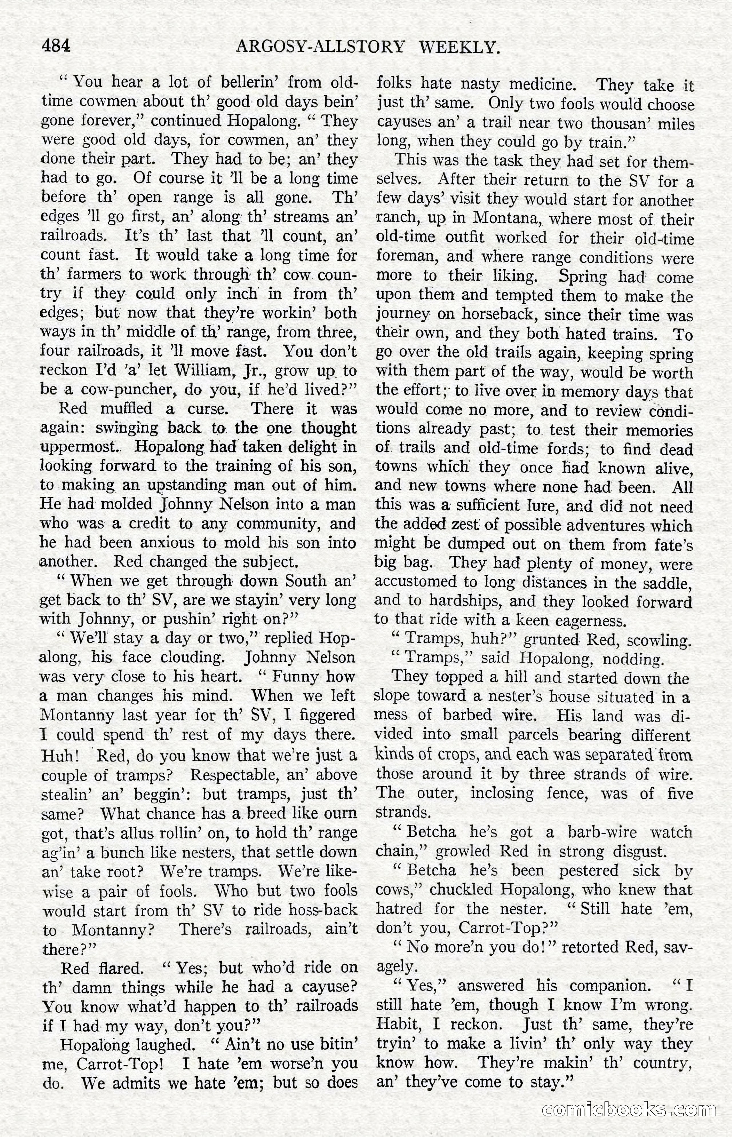 Argosy All-Story Weekly — Hopalong Cassidy Returns — page 15 of 174
