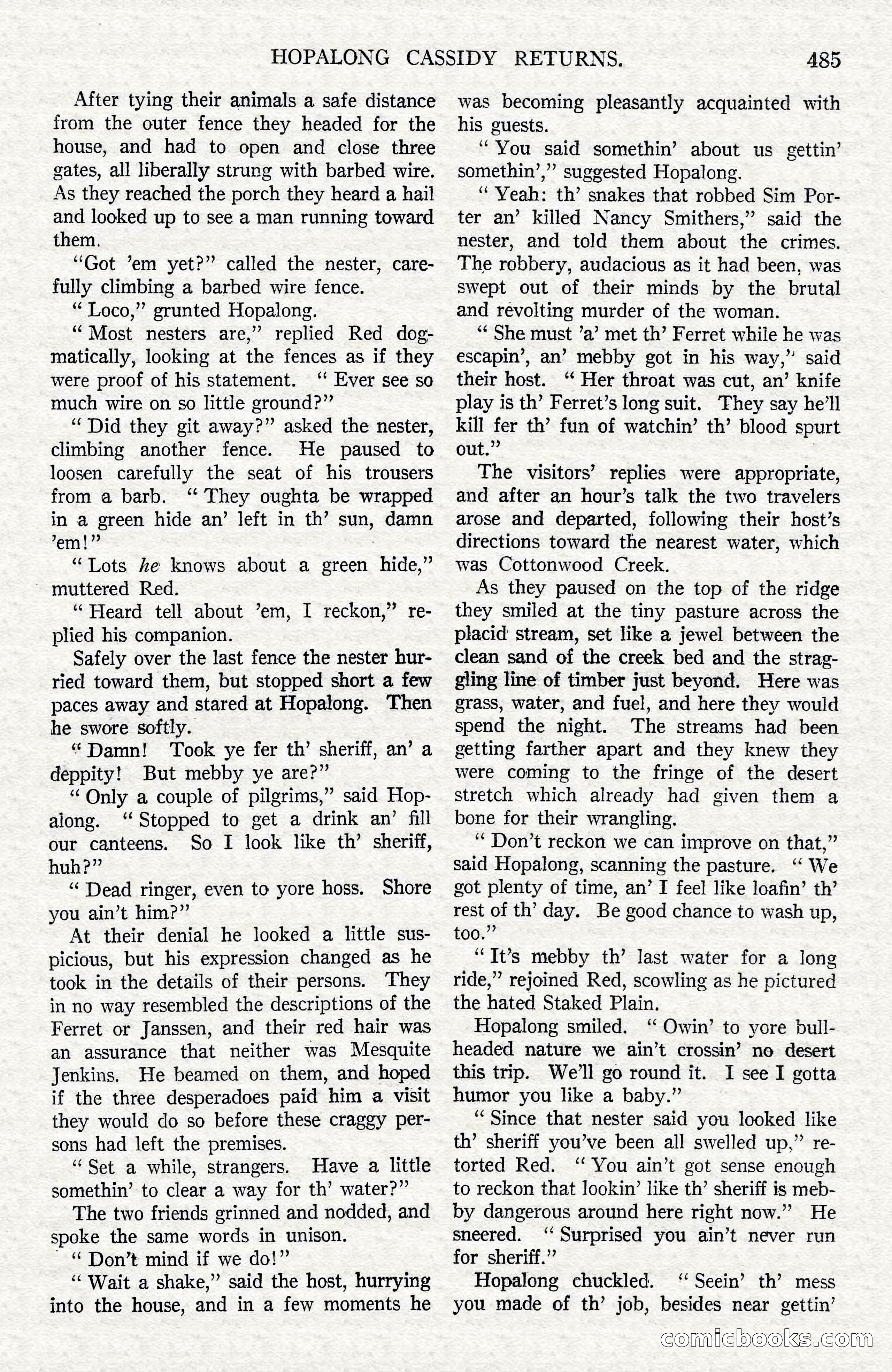 Argosy All-Story Weekly — Hopalong Cassidy Returns — page 16 of 174