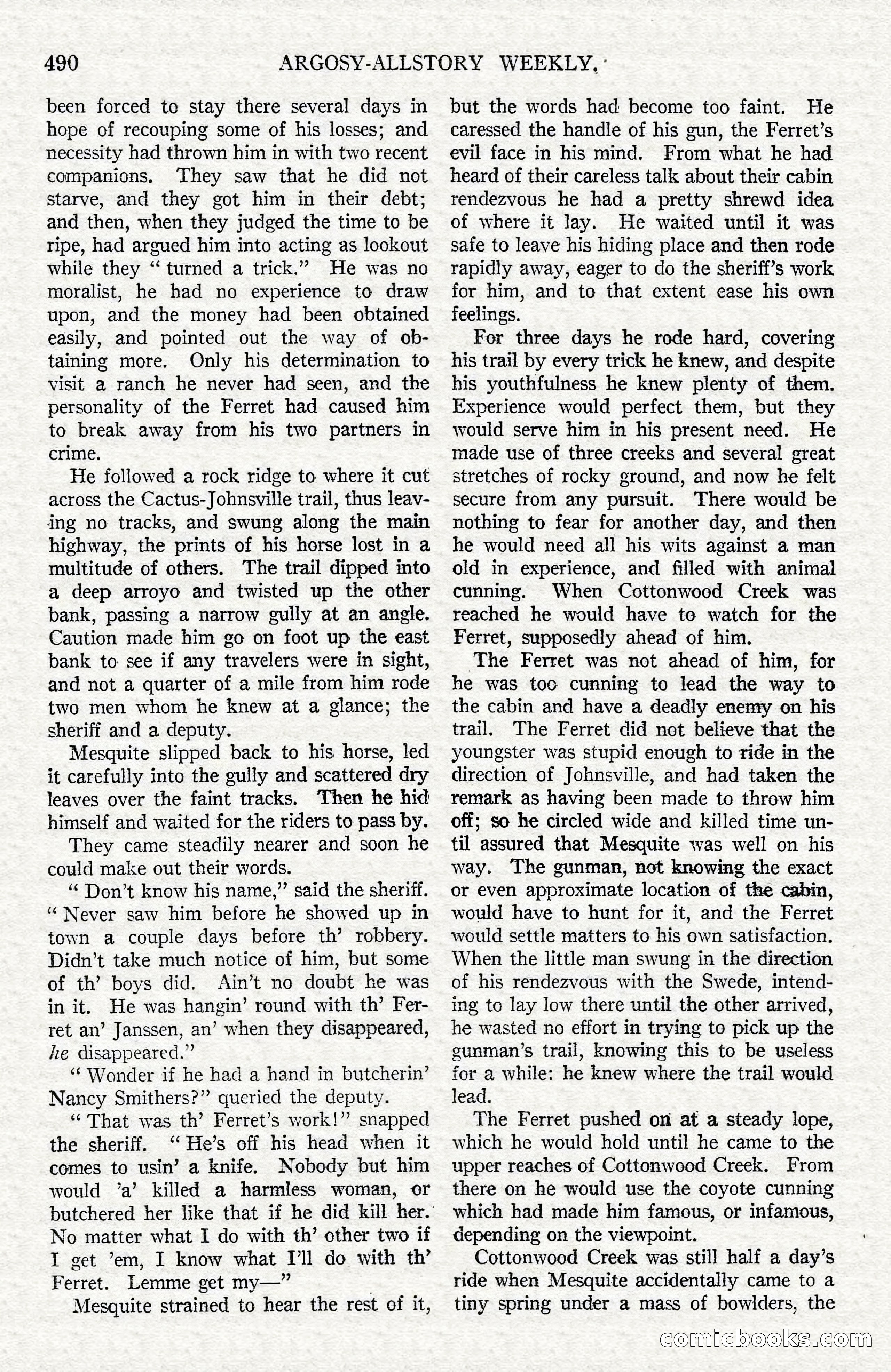 Argosy All-Story Weekly — Hopalong Cassidy Returns — page 21 of 174