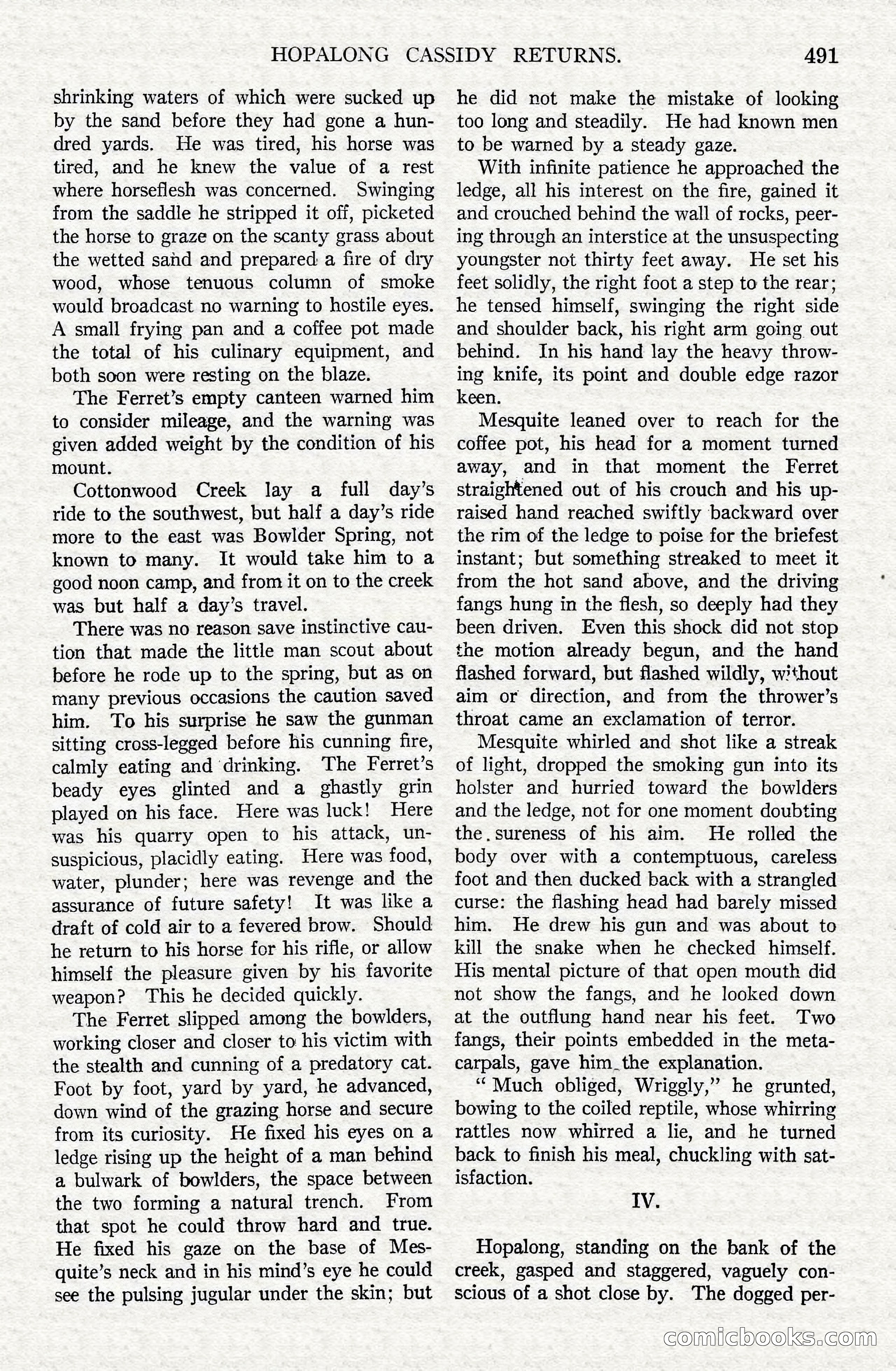 Argosy All-Story Weekly — Hopalong Cassidy Returns — page 22 of 174