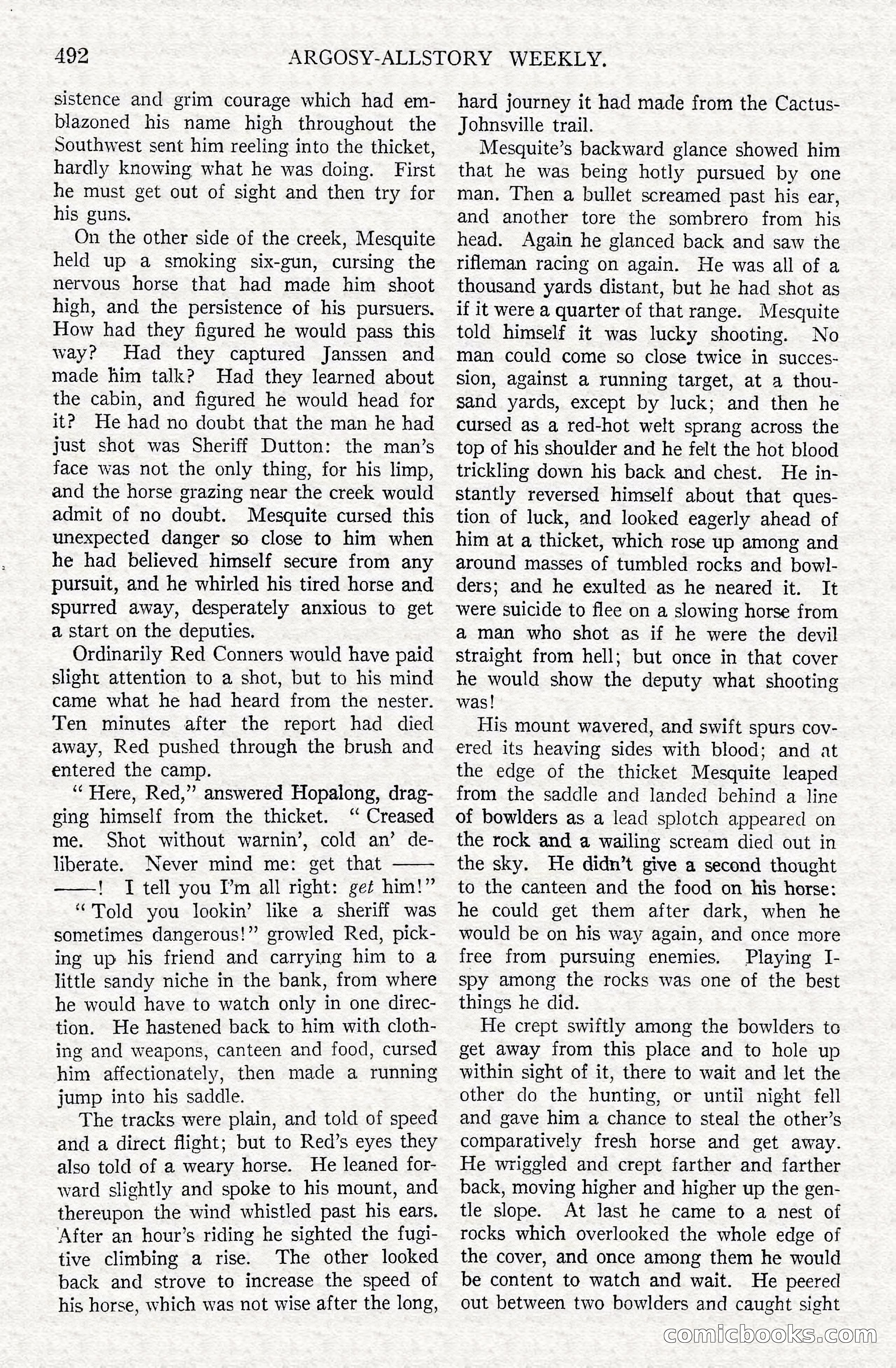 Argosy All-Story Weekly — Hopalong Cassidy Returns — page 23 of 174