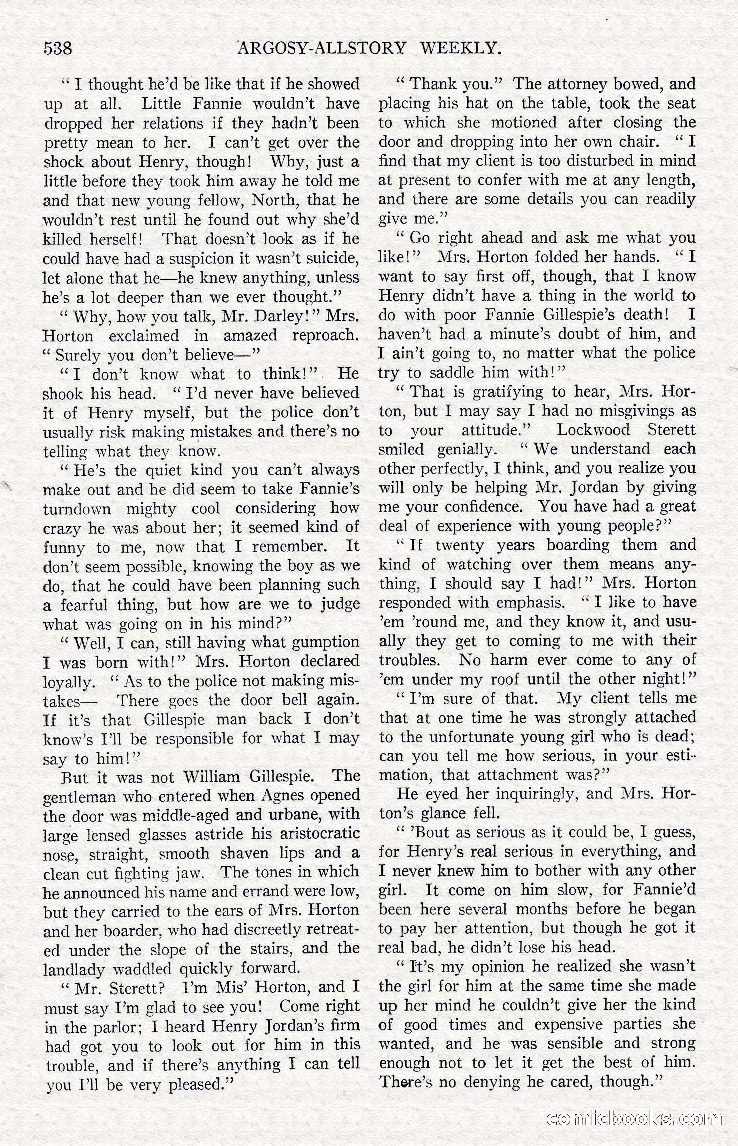 Argosy All-Story Weekly — Hopalong Cassidy Returns — page 69 of 174