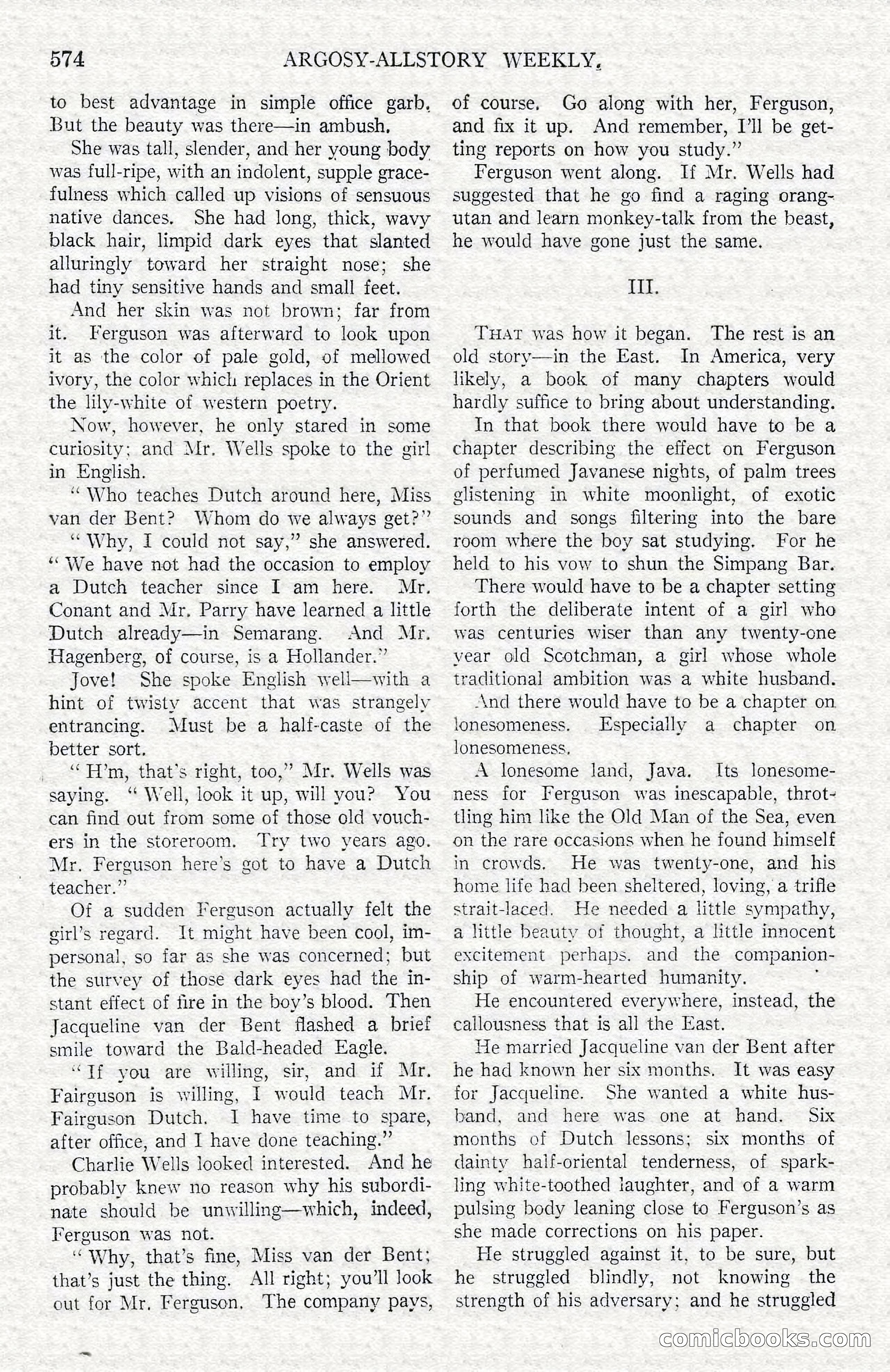 Argosy All-Story Weekly — Hopalong Cassidy Returns — page 105 of 174