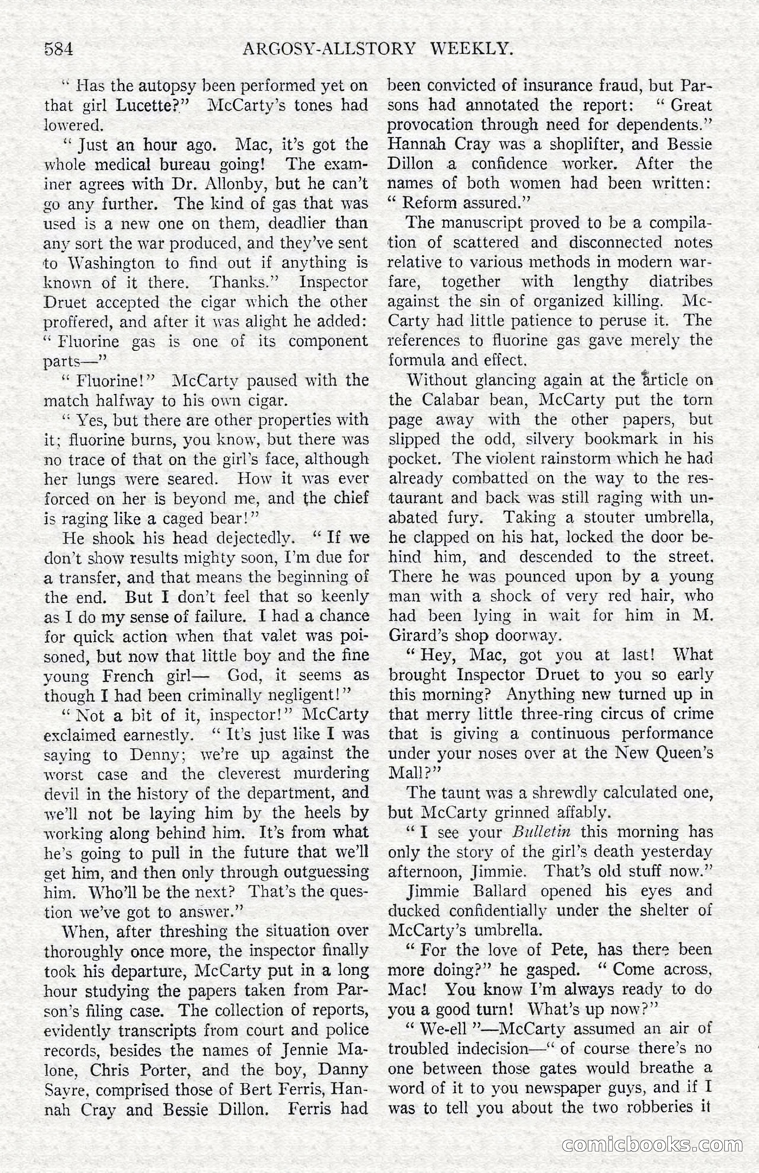 Argosy All-Story Weekly — Hopalong Cassidy Returns — page 115 of 174
