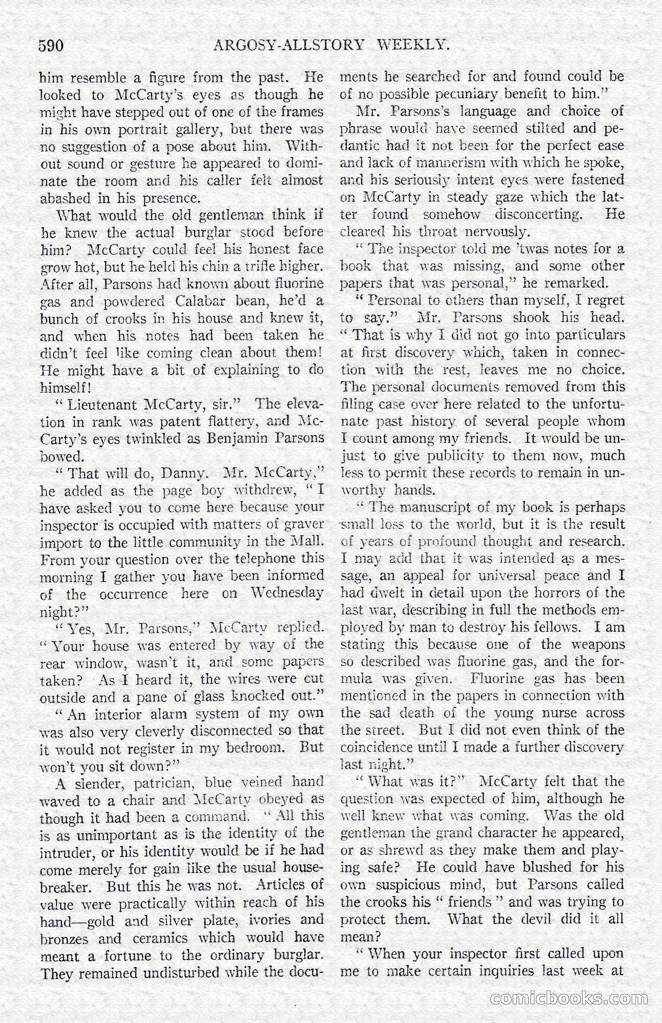 Argosy All-Story Weekly — Hopalong Cassidy Returns — page 121 of 174