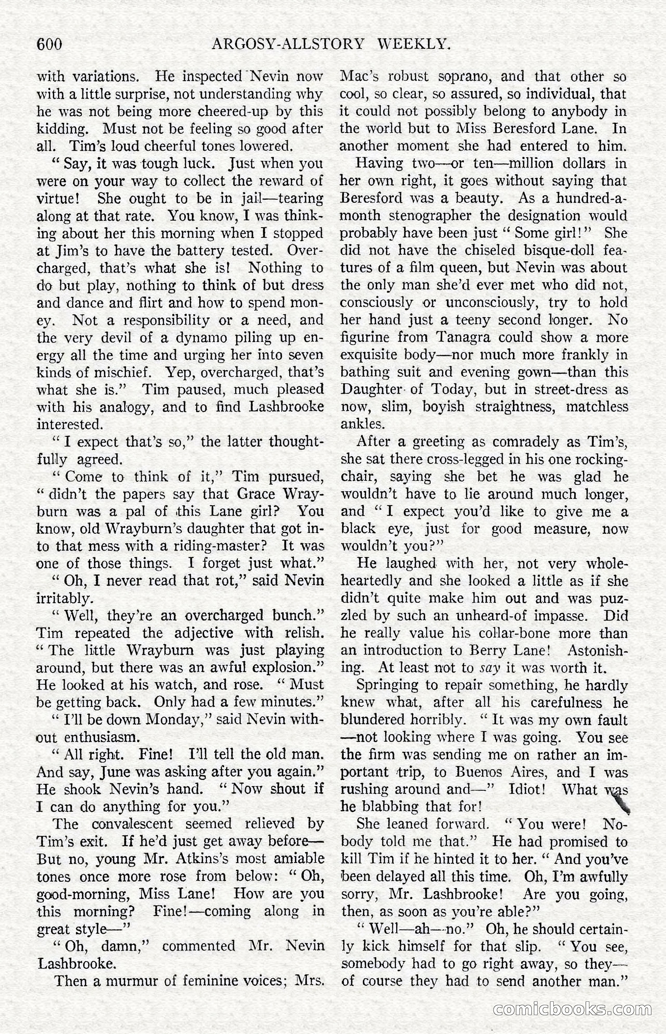 Argosy All-Story Weekly — Hopalong Cassidy Returns — page 131 of 174
