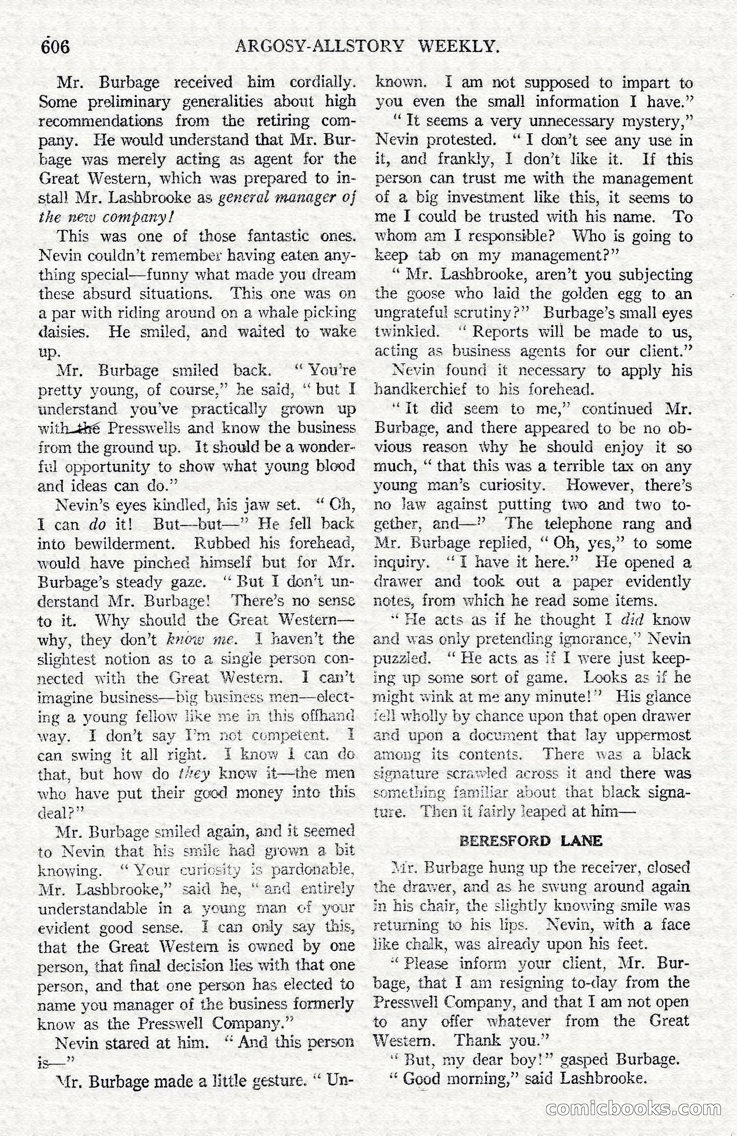 Argosy All-Story Weekly — Hopalong Cassidy Returns — page 137 of 174
