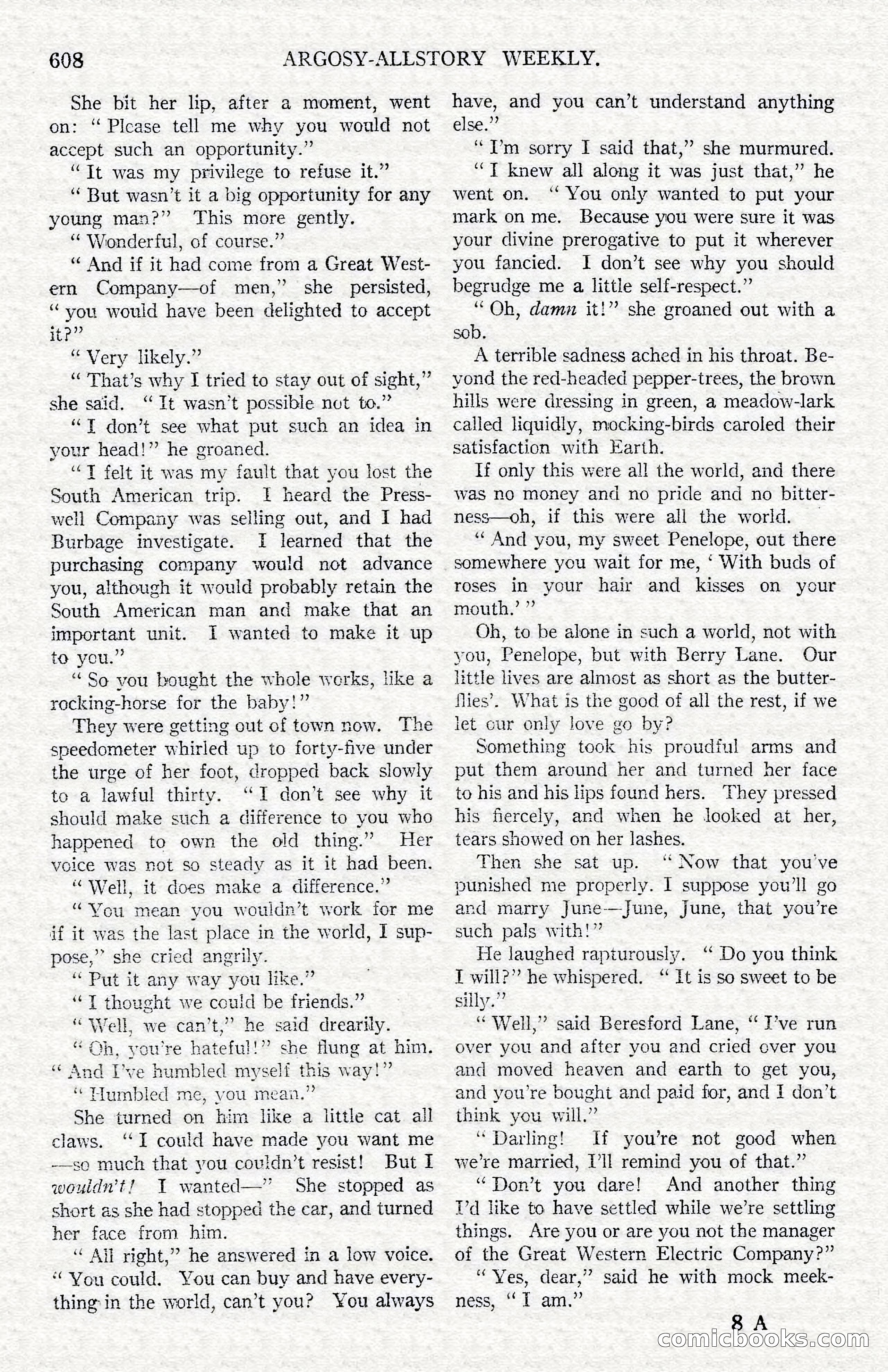 Argosy All-Story Weekly — Hopalong Cassidy Returns — page 139 of 174