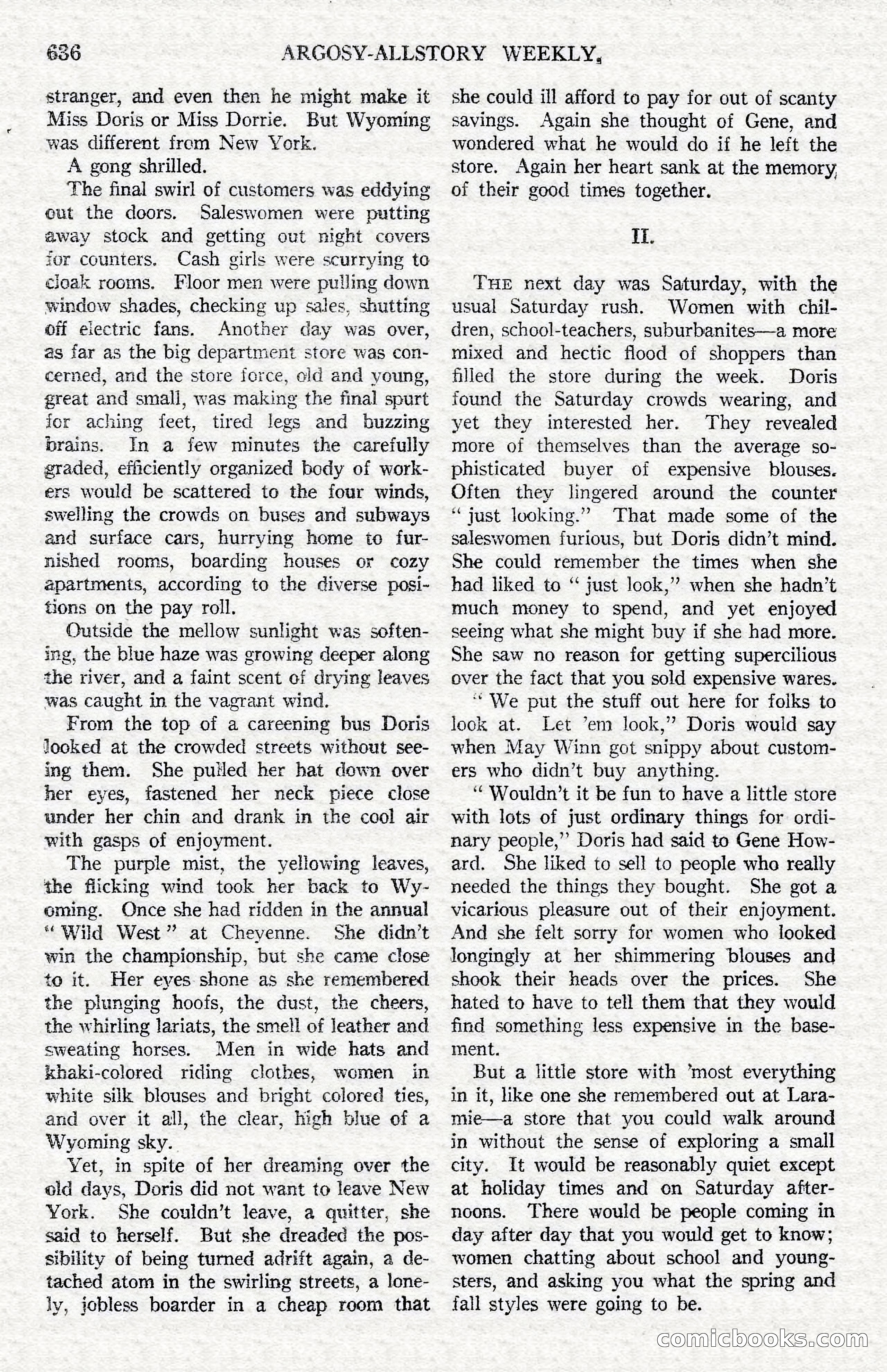 Argosy All-Story Weekly — Hopalong Cassidy Returns — page 167 of 174