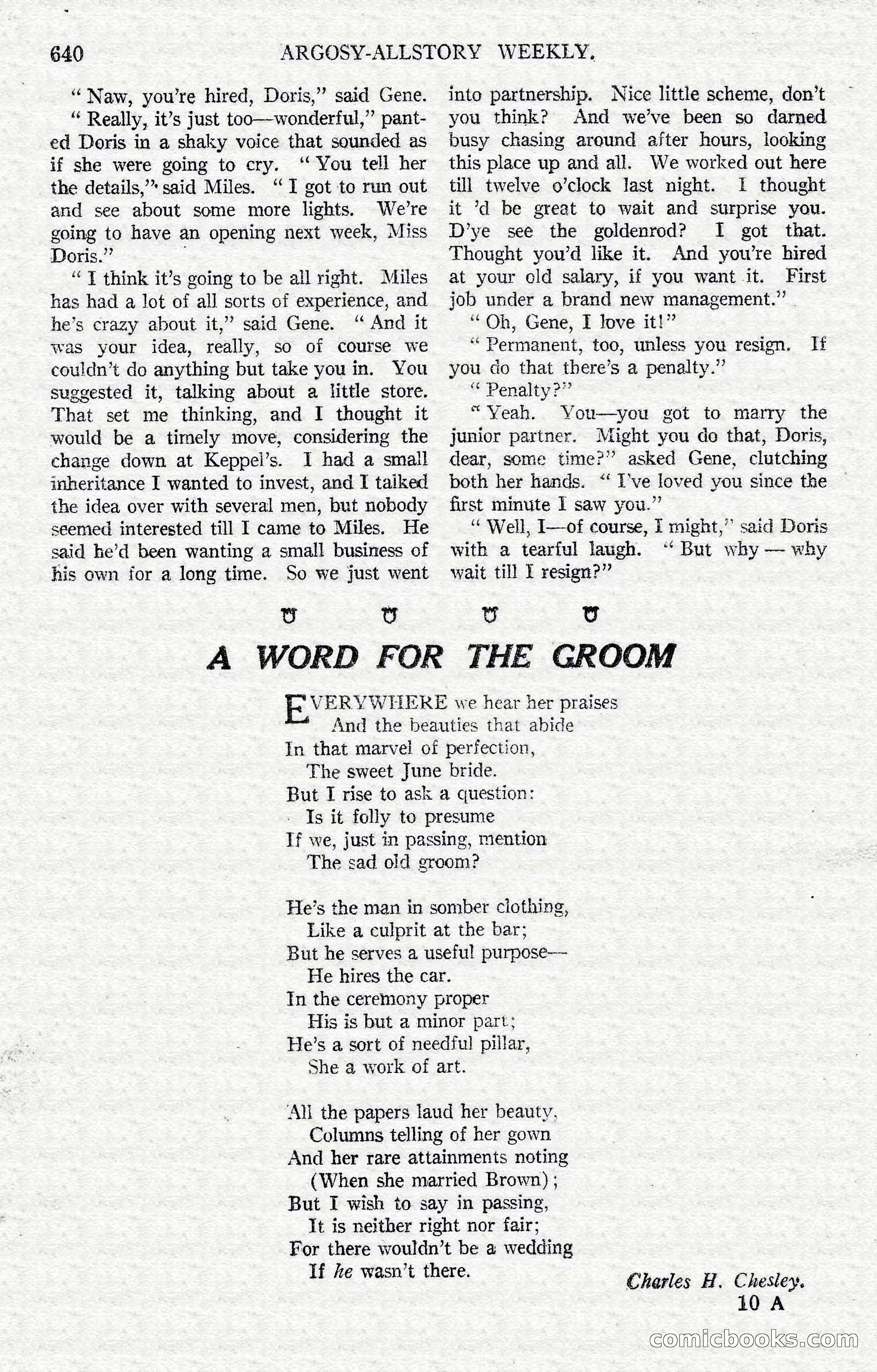 Argosy All-Story Weekly — Hopalong Cassidy Returns — page 171 of 174