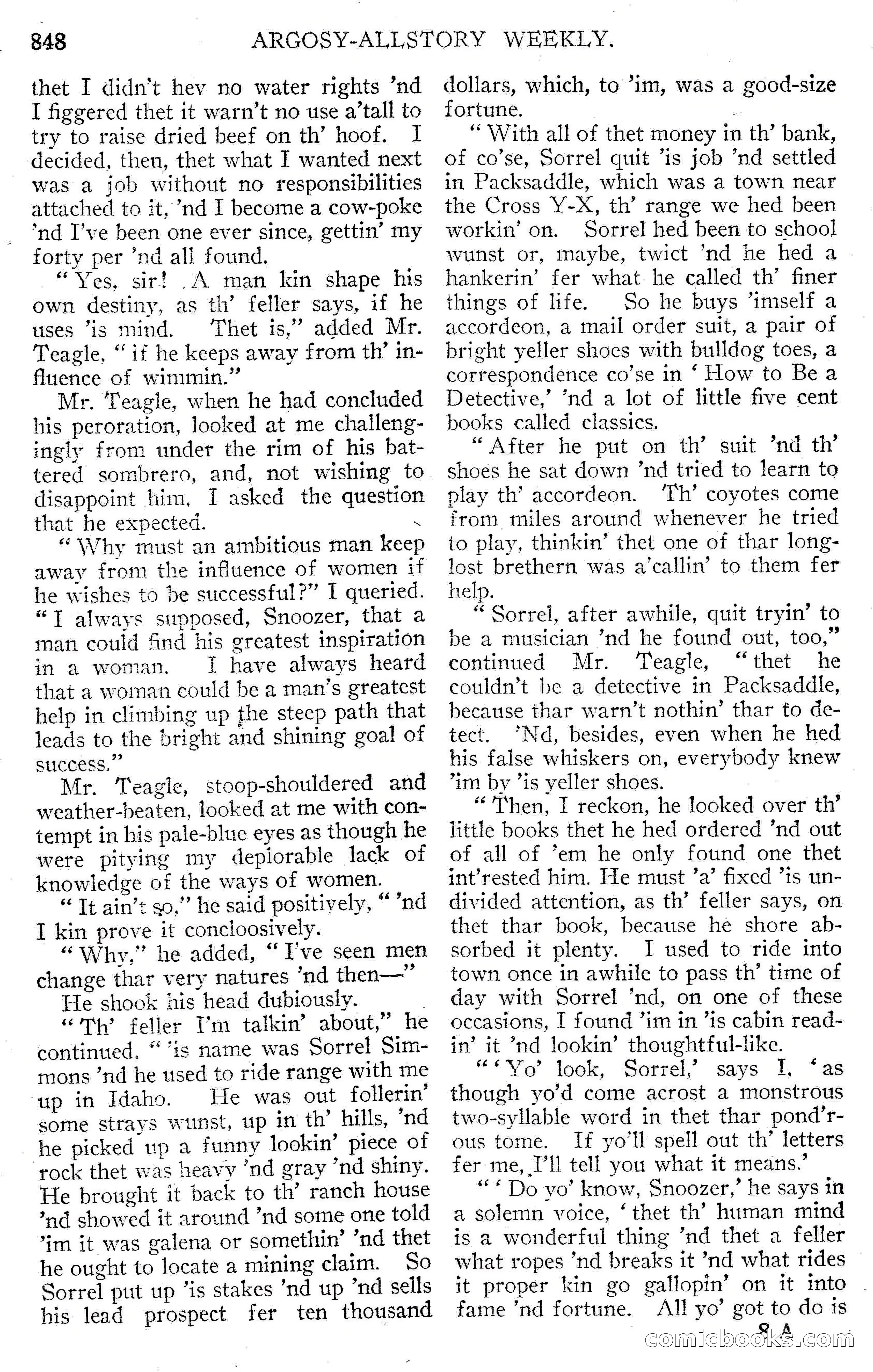 Argosy All-Story Weekly, September 15, 1928 — page 130 of 148