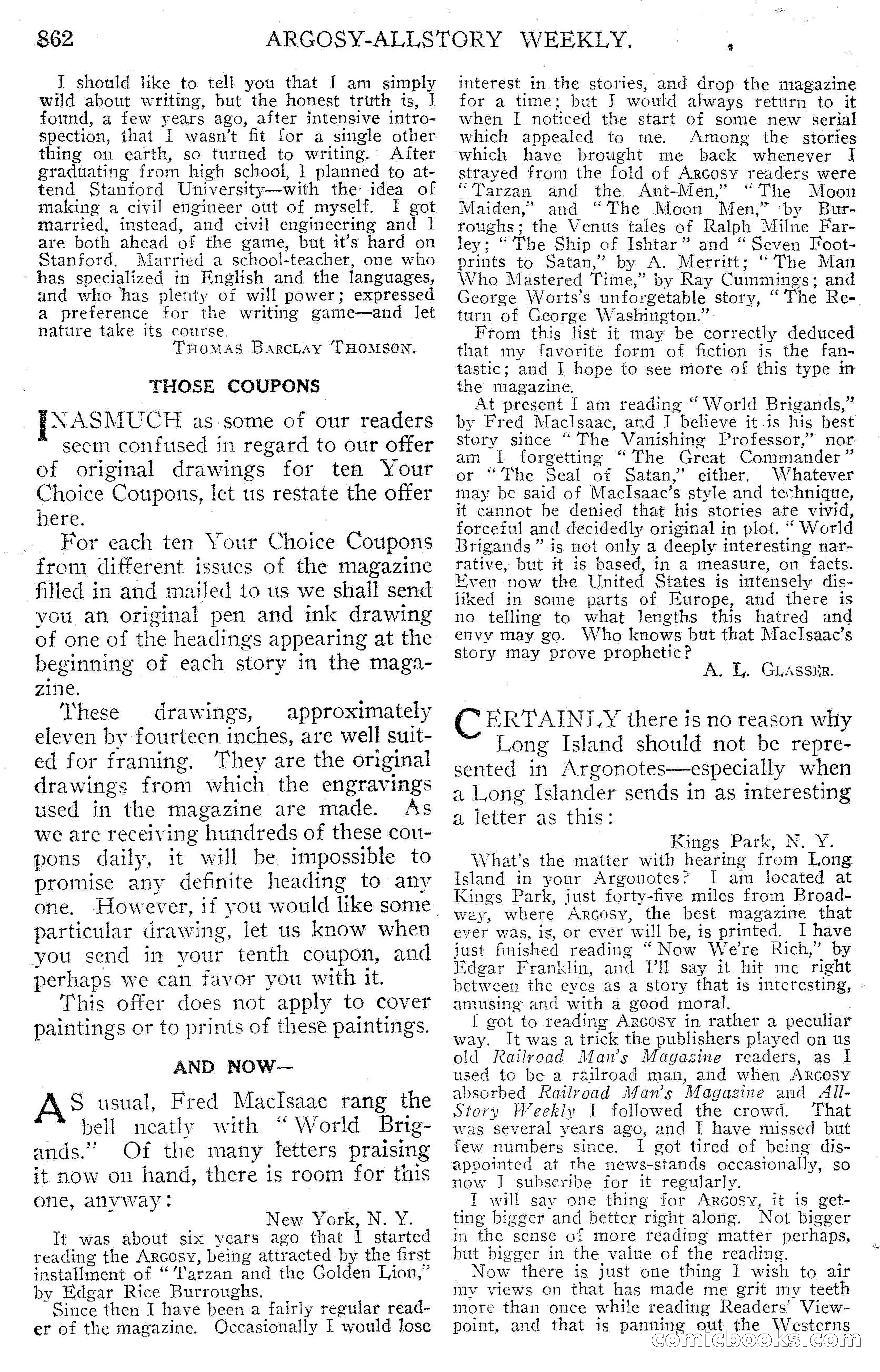 Argosy All-Story Weekly, September 15, 1928 — page 144 of 148