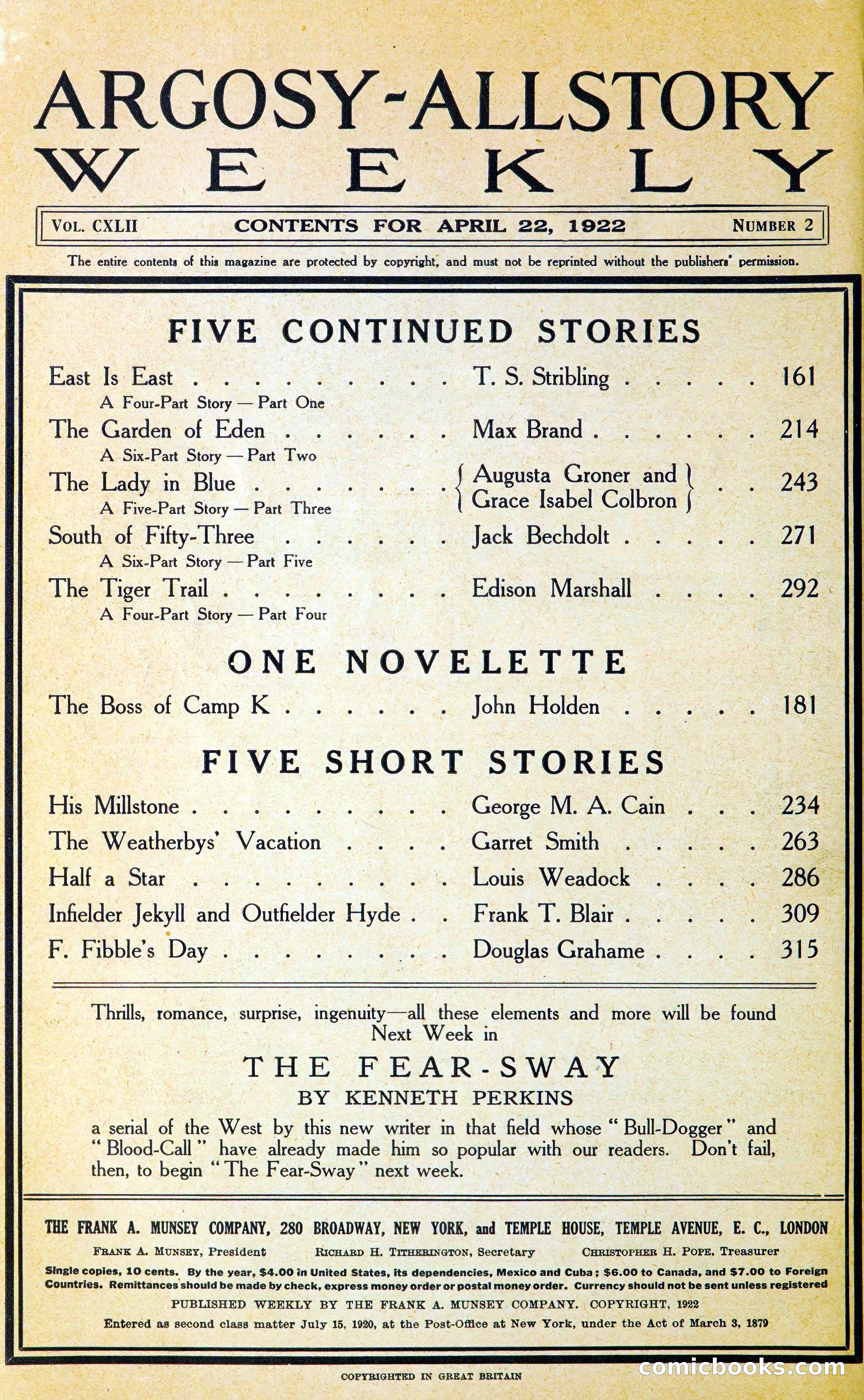 Argosy All-Story Weekly — page 187 of 393