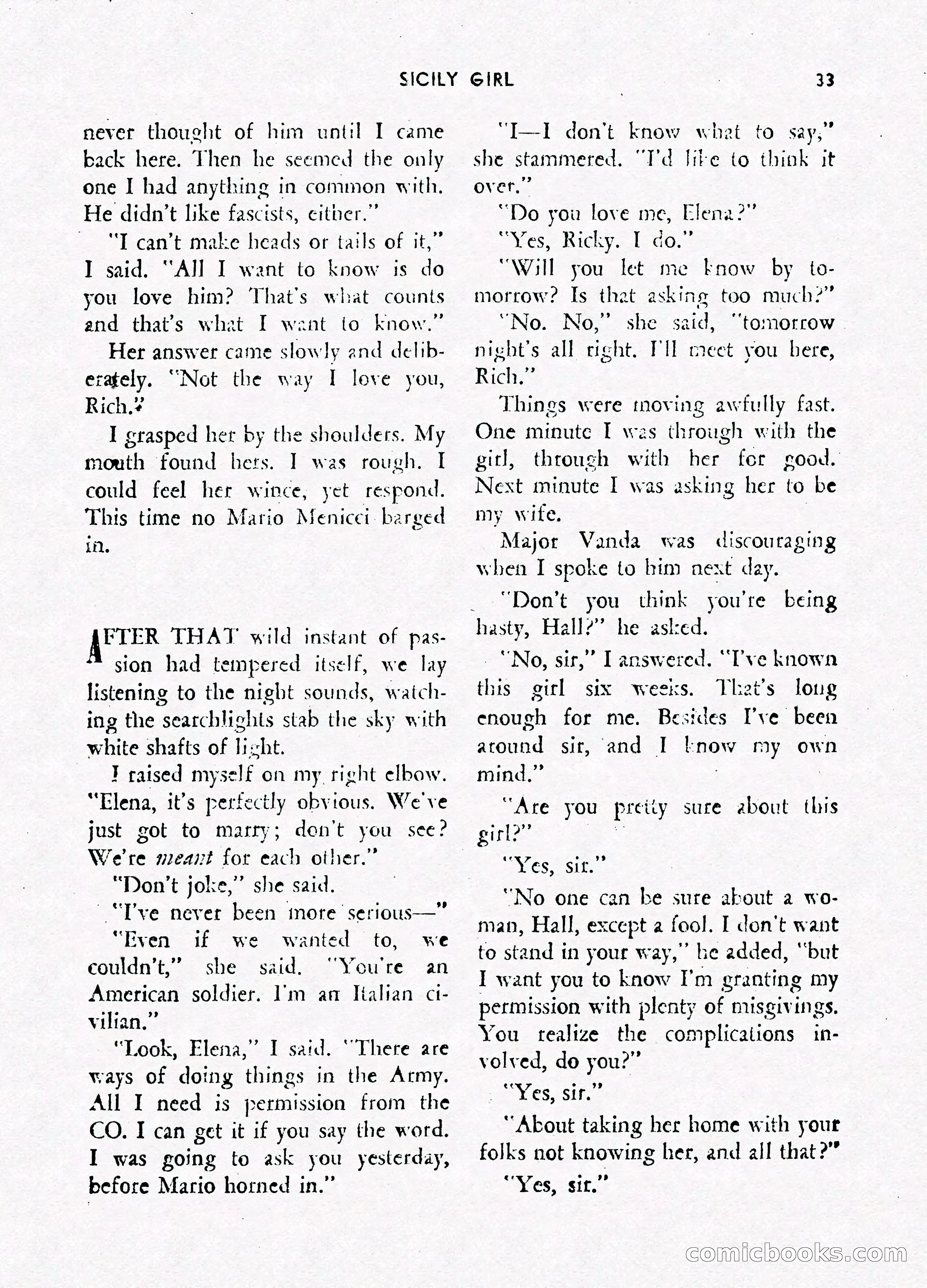 Army Romances, Spring 1946 — page 35 of 84