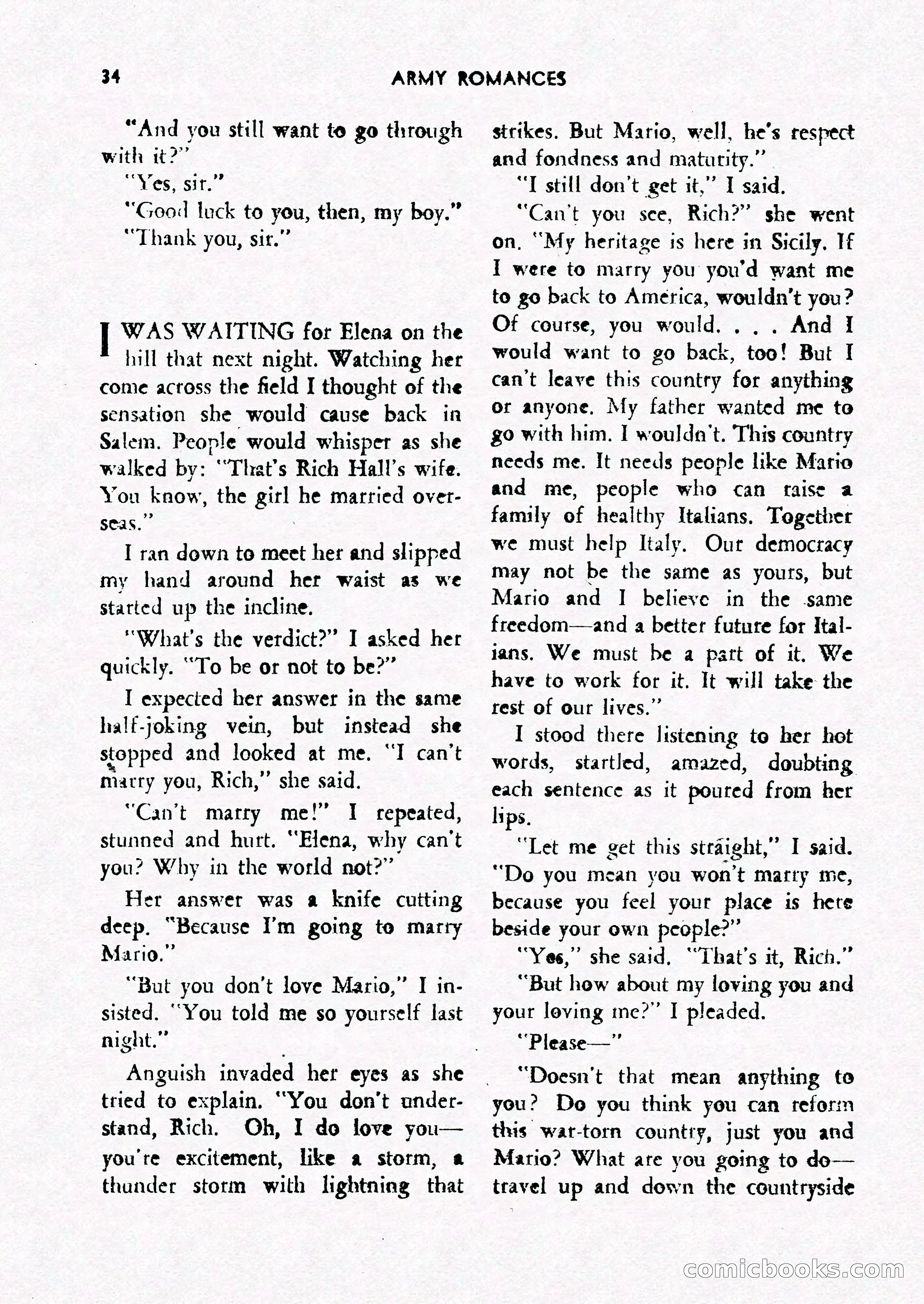 Army Romances, Spring 1946 — page 36 of 84