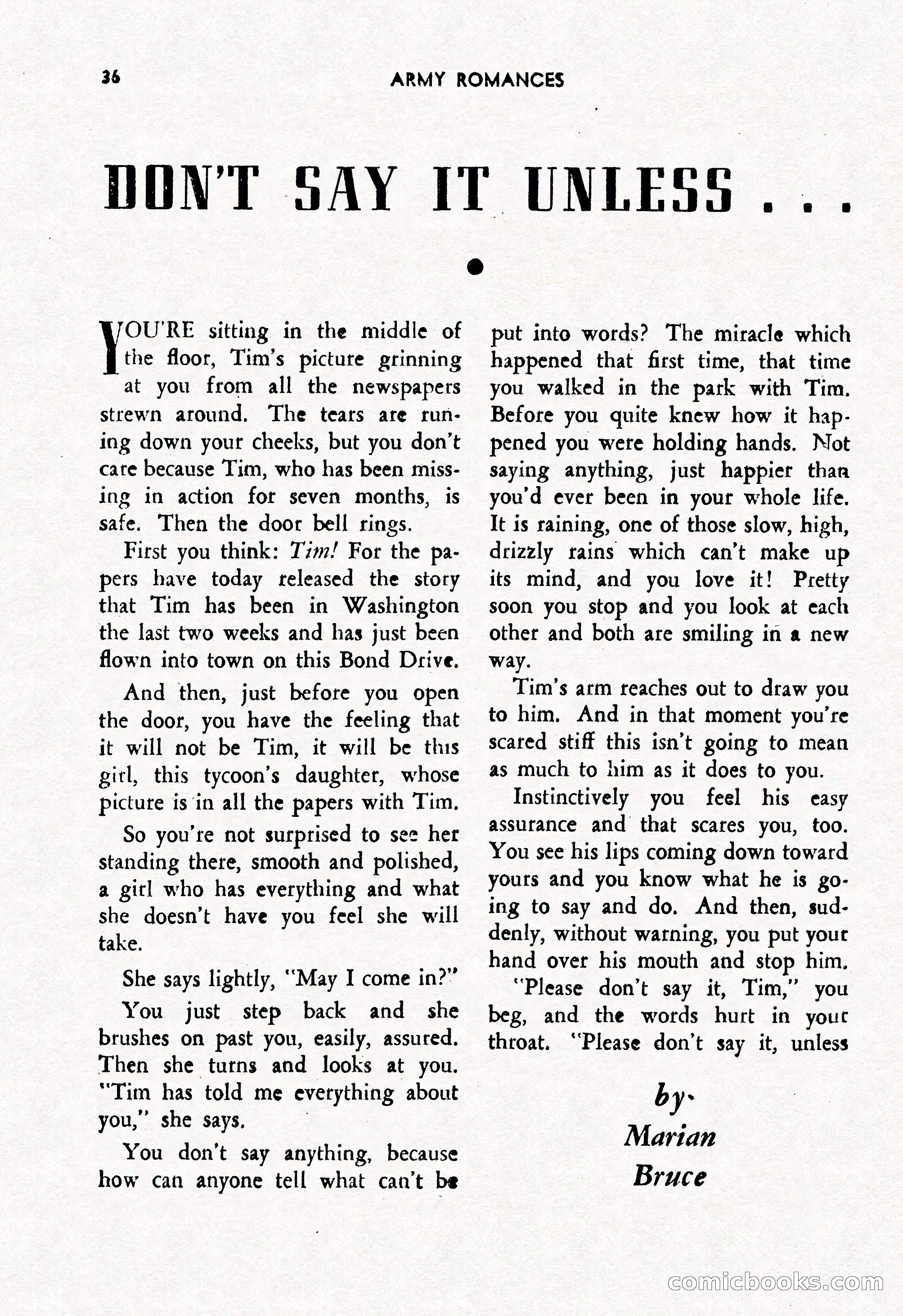 Army Romances, Spring 1946 — page 38 of 84