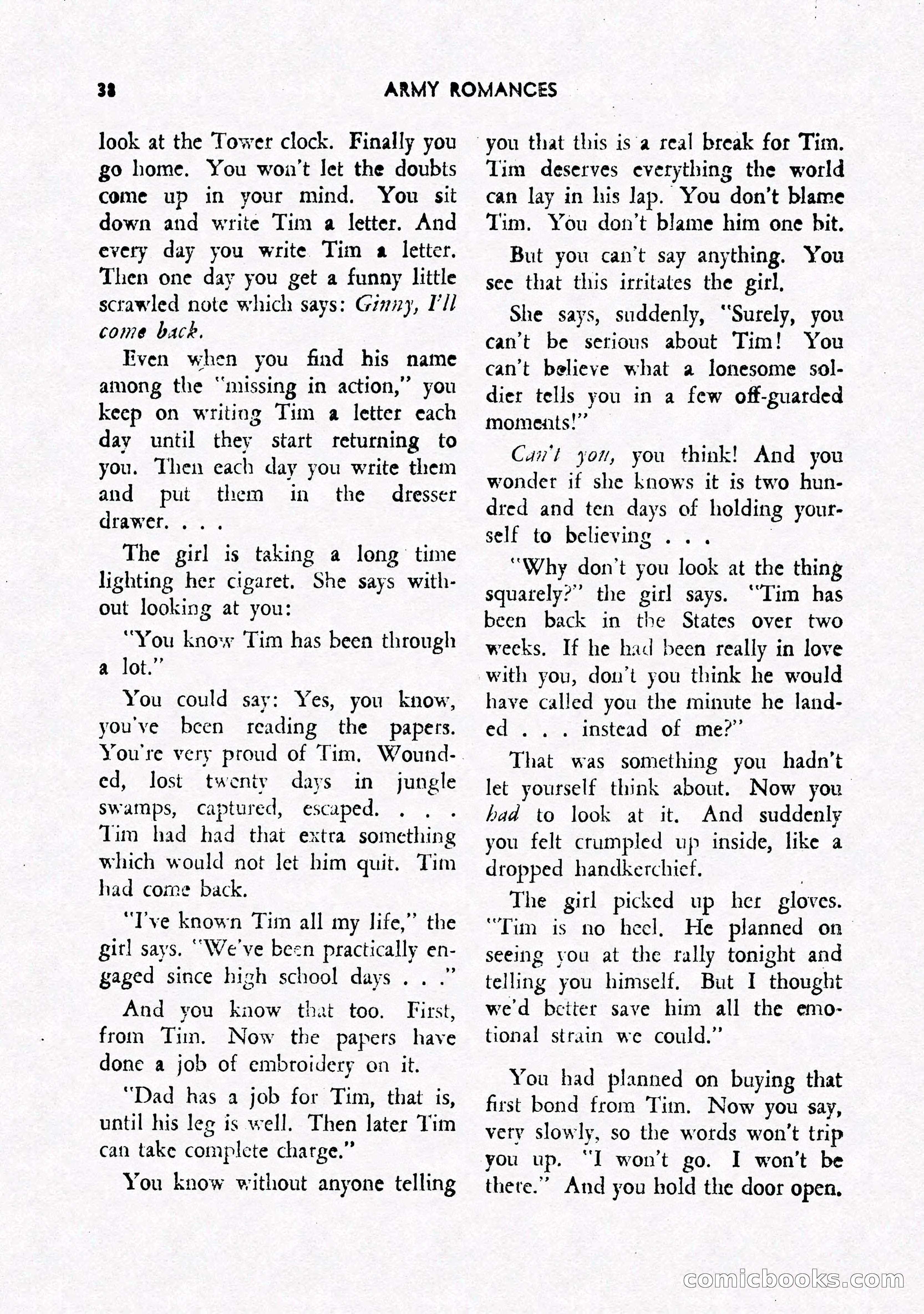 Army Romances, Spring 1946 — page 40 of 84