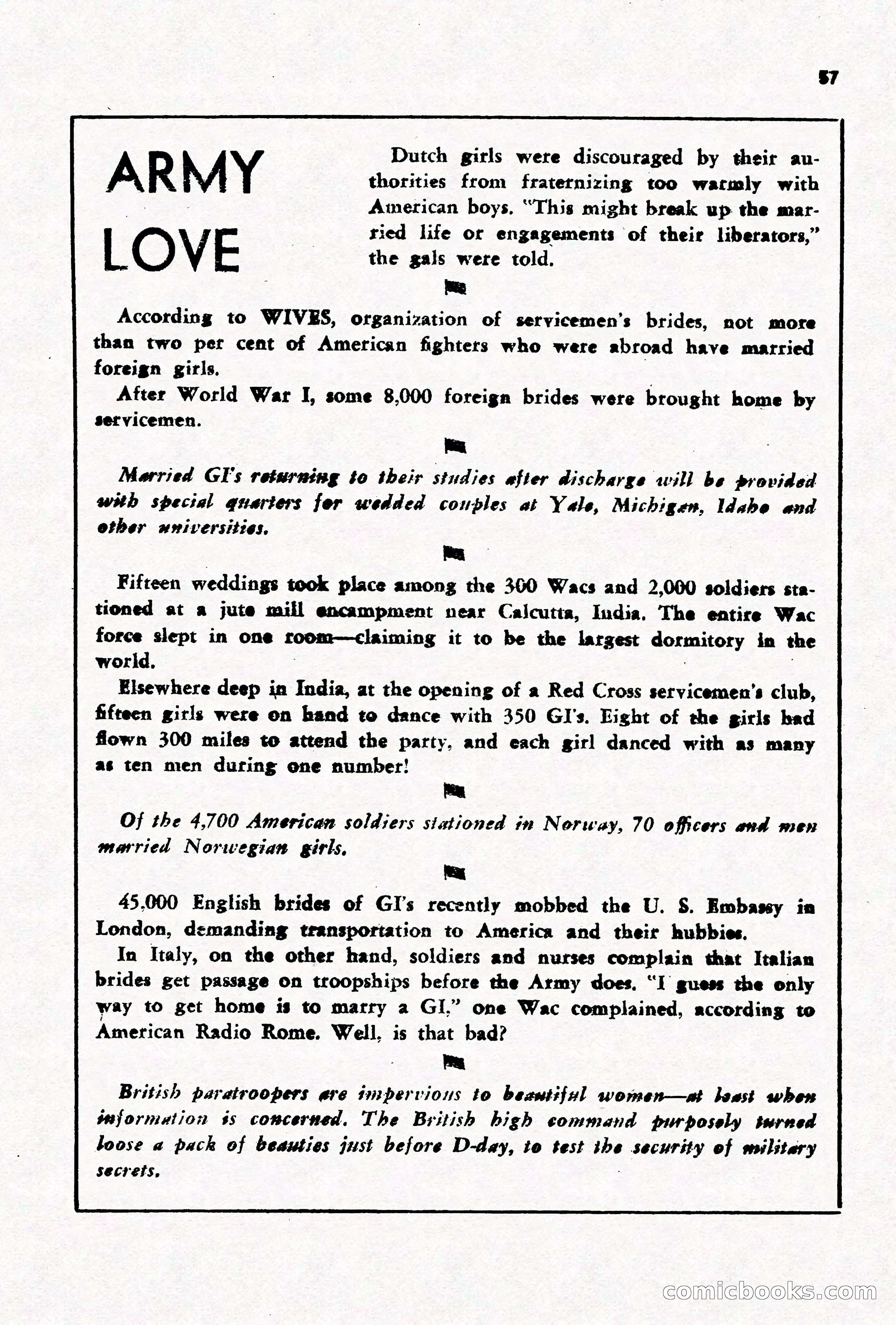 Army Romances, Spring 1946 — page 59 of 84