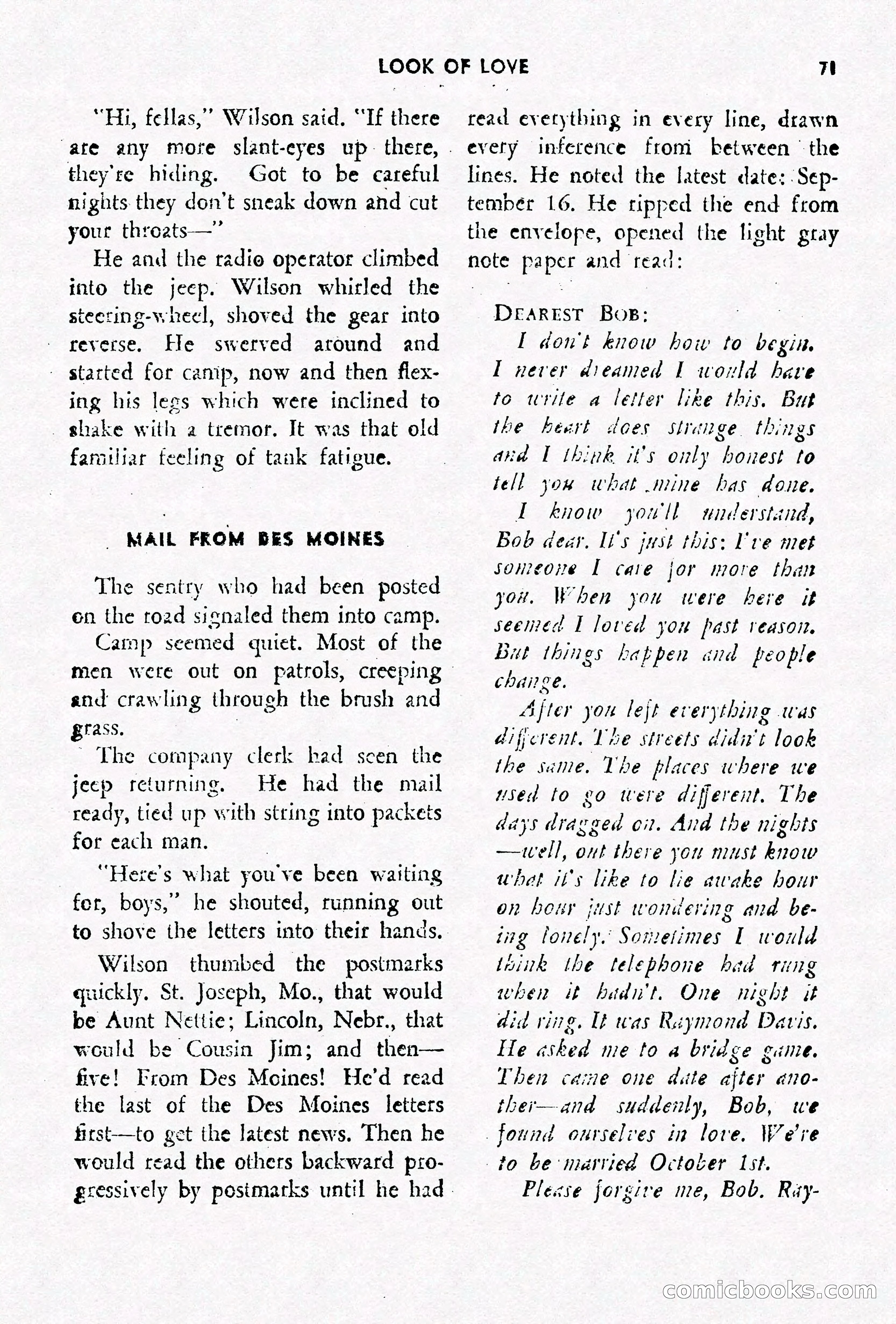 Army Romances, Spring 1946 — page 73 of 84