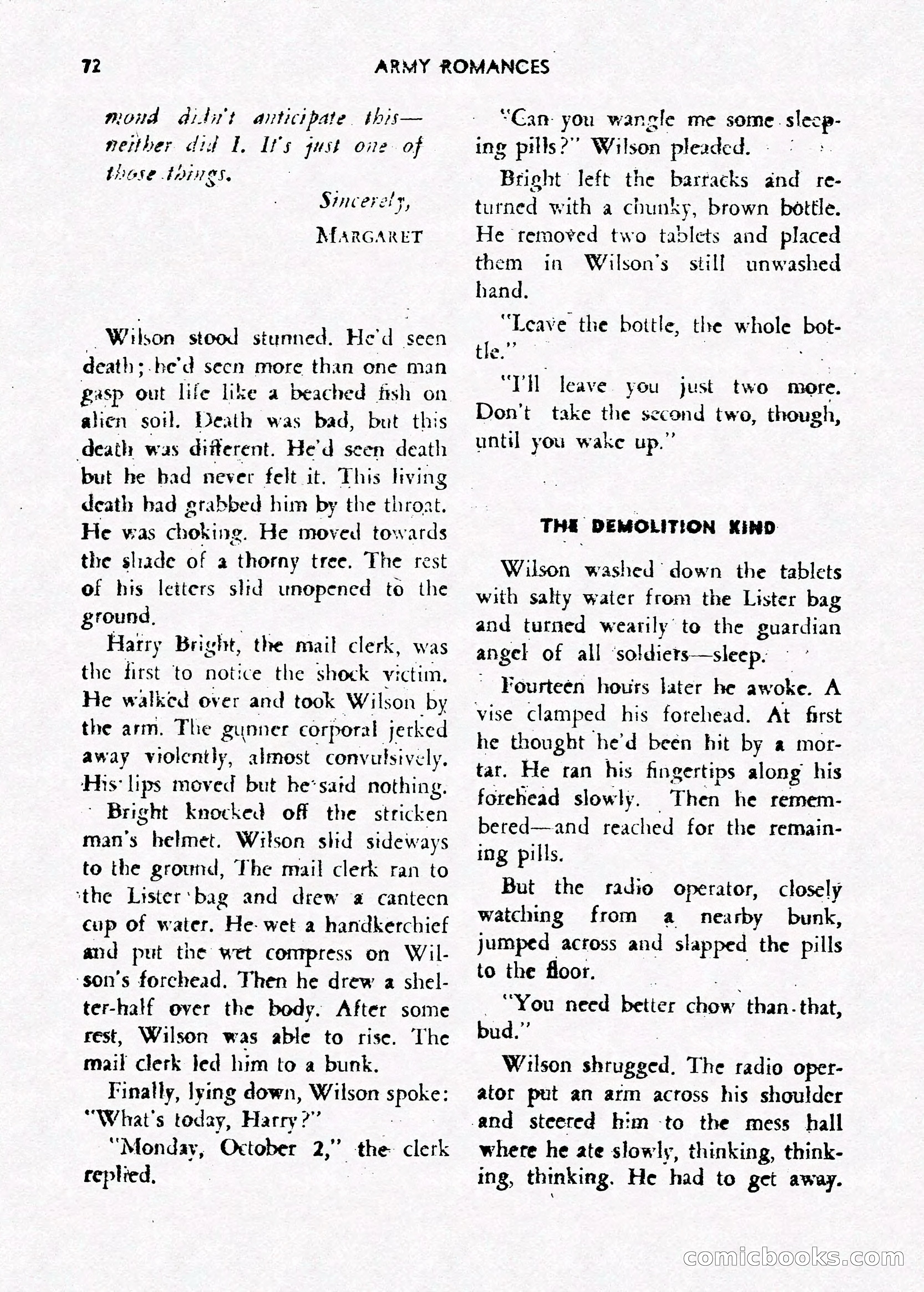 Army Romances, Spring 1946 — page 74 of 84