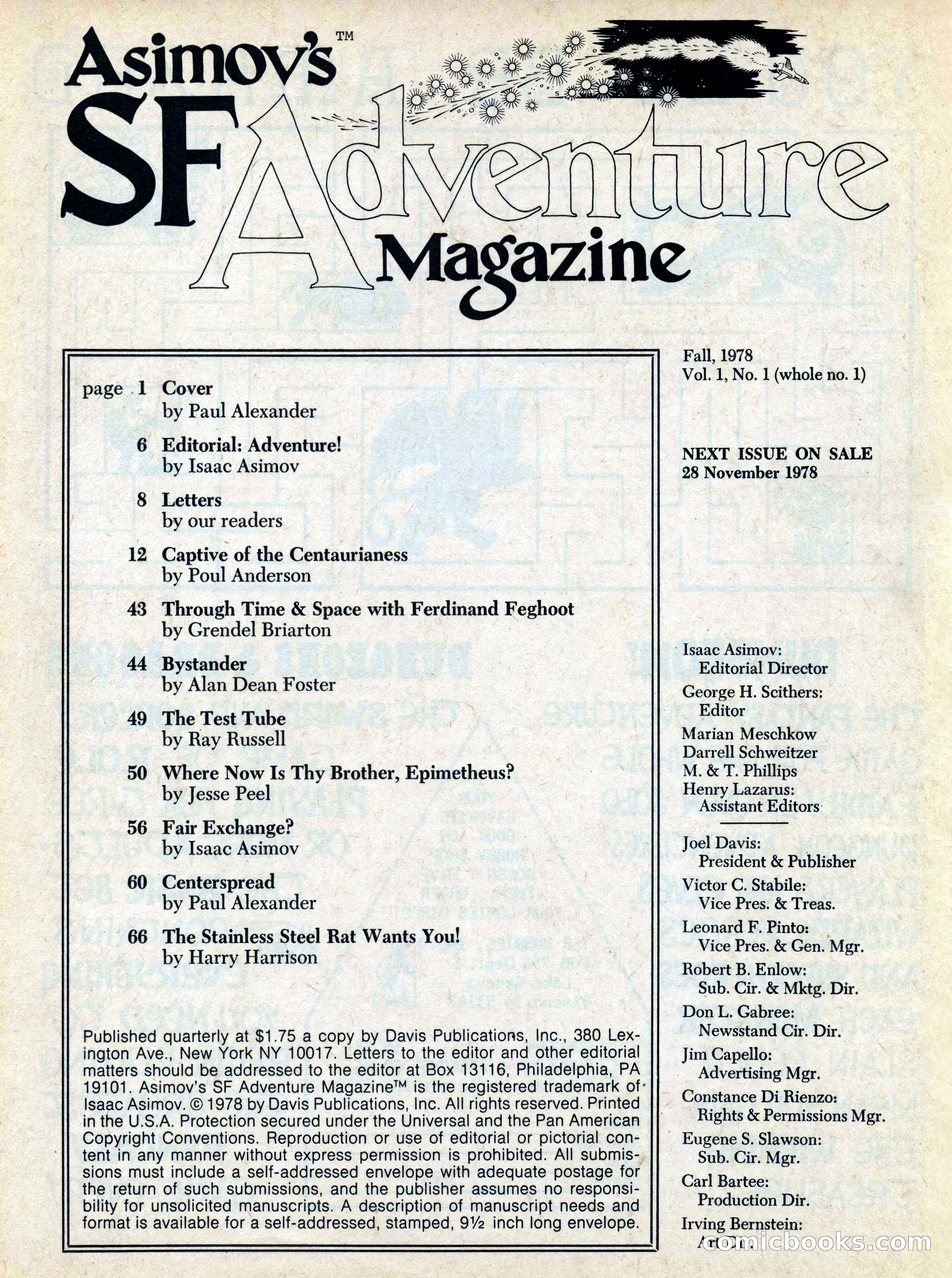 Asimov's SF Adventure Magazine, Fall 1978 — page 4 of 120