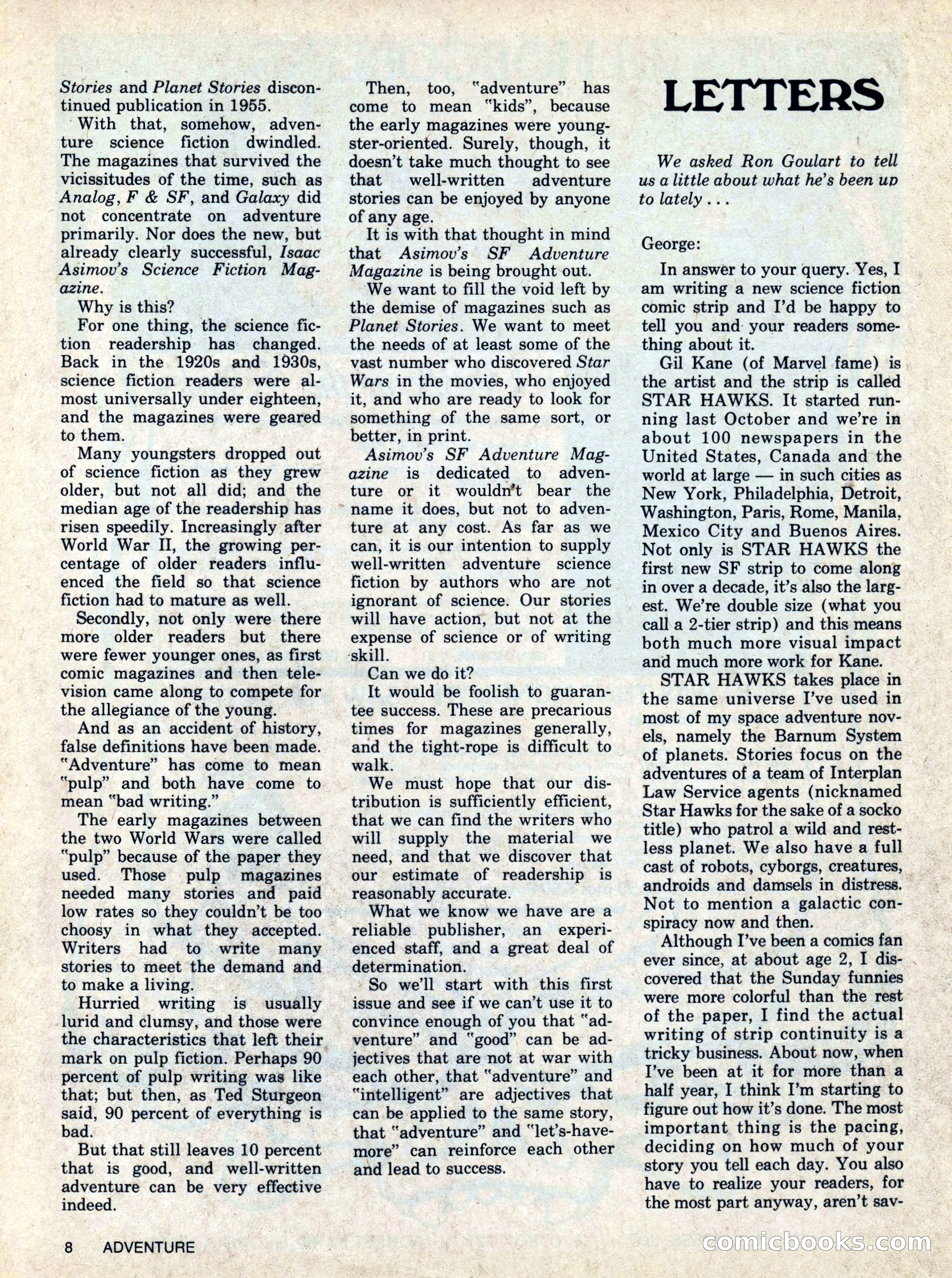 Asimov's SF Adventure Magazine, Fall 1978 — page 8 of 120