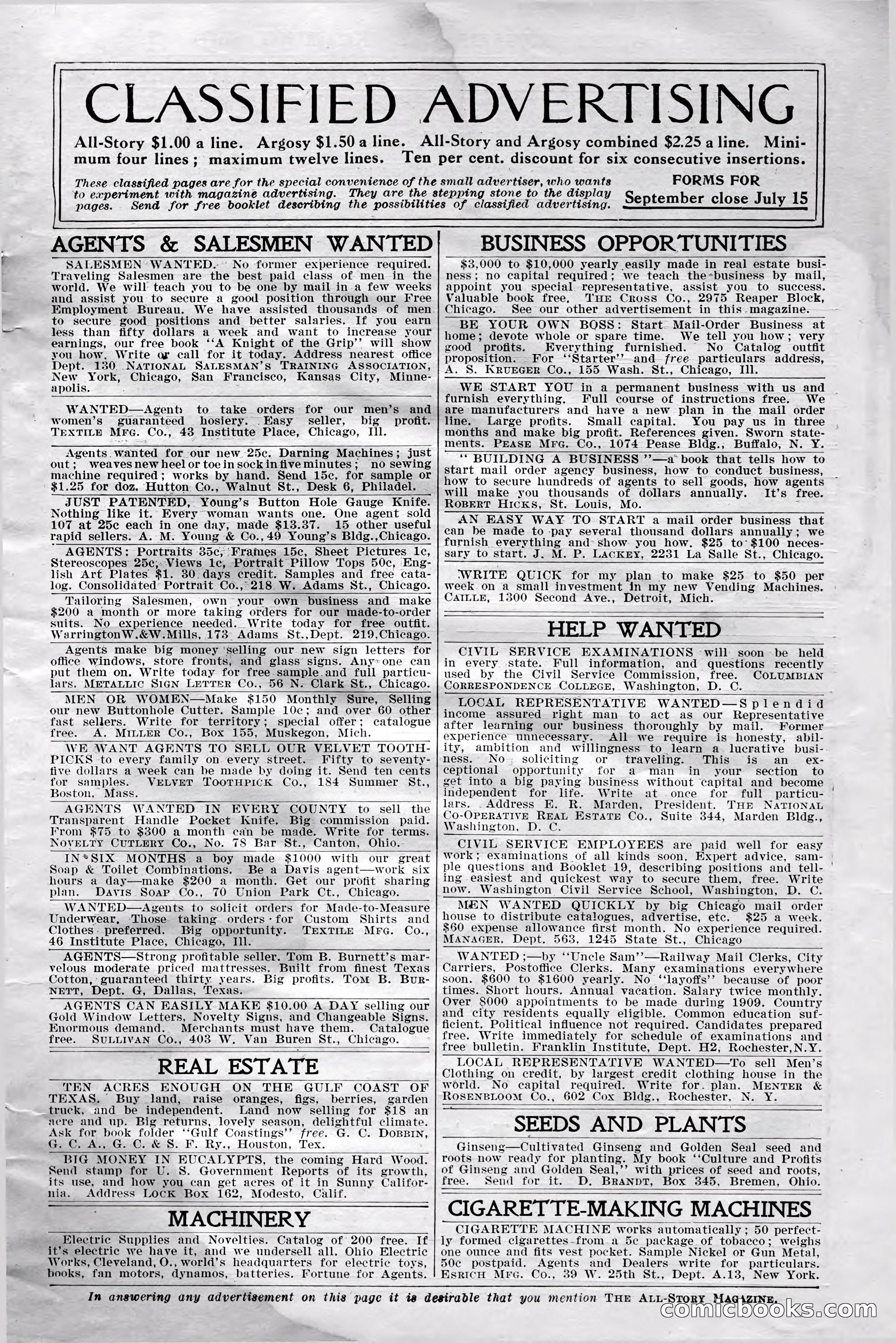 The All-Story Magazine, Aug 1909 — page 7 of 210