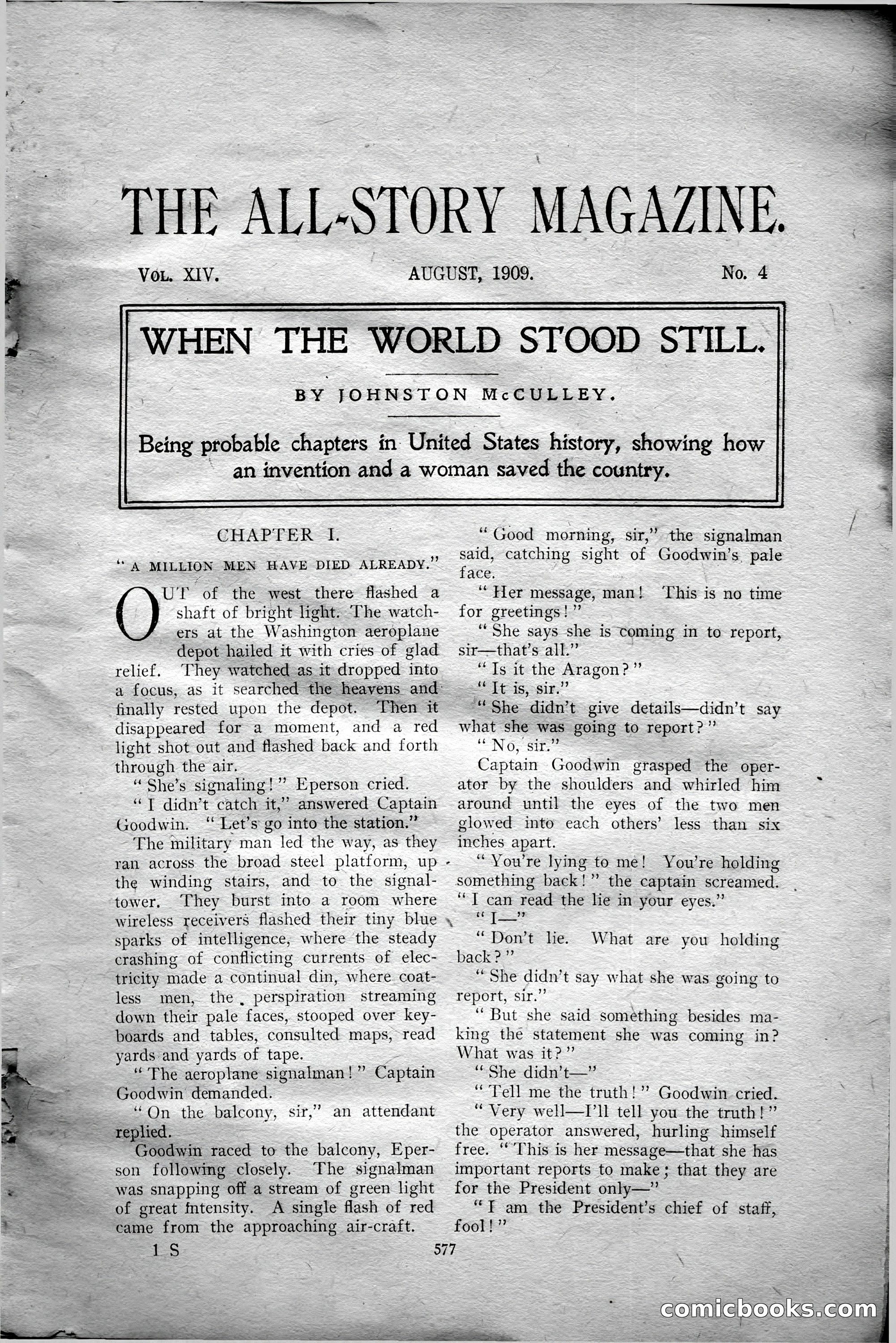 The All-Story Magazine, Aug 1909 — page 11 of 210