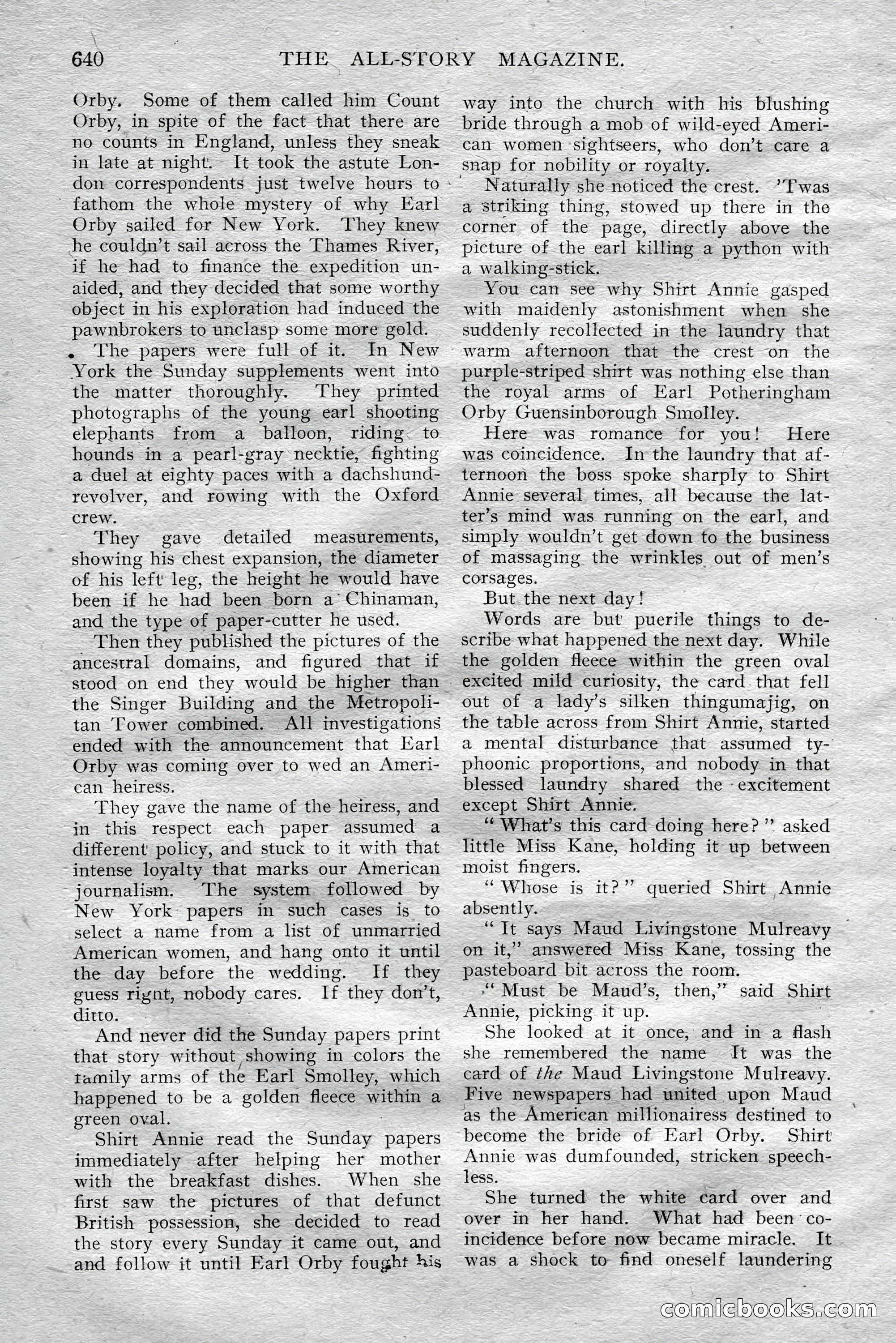The All-Story Magazine, Aug 1909 — page 74 of 210