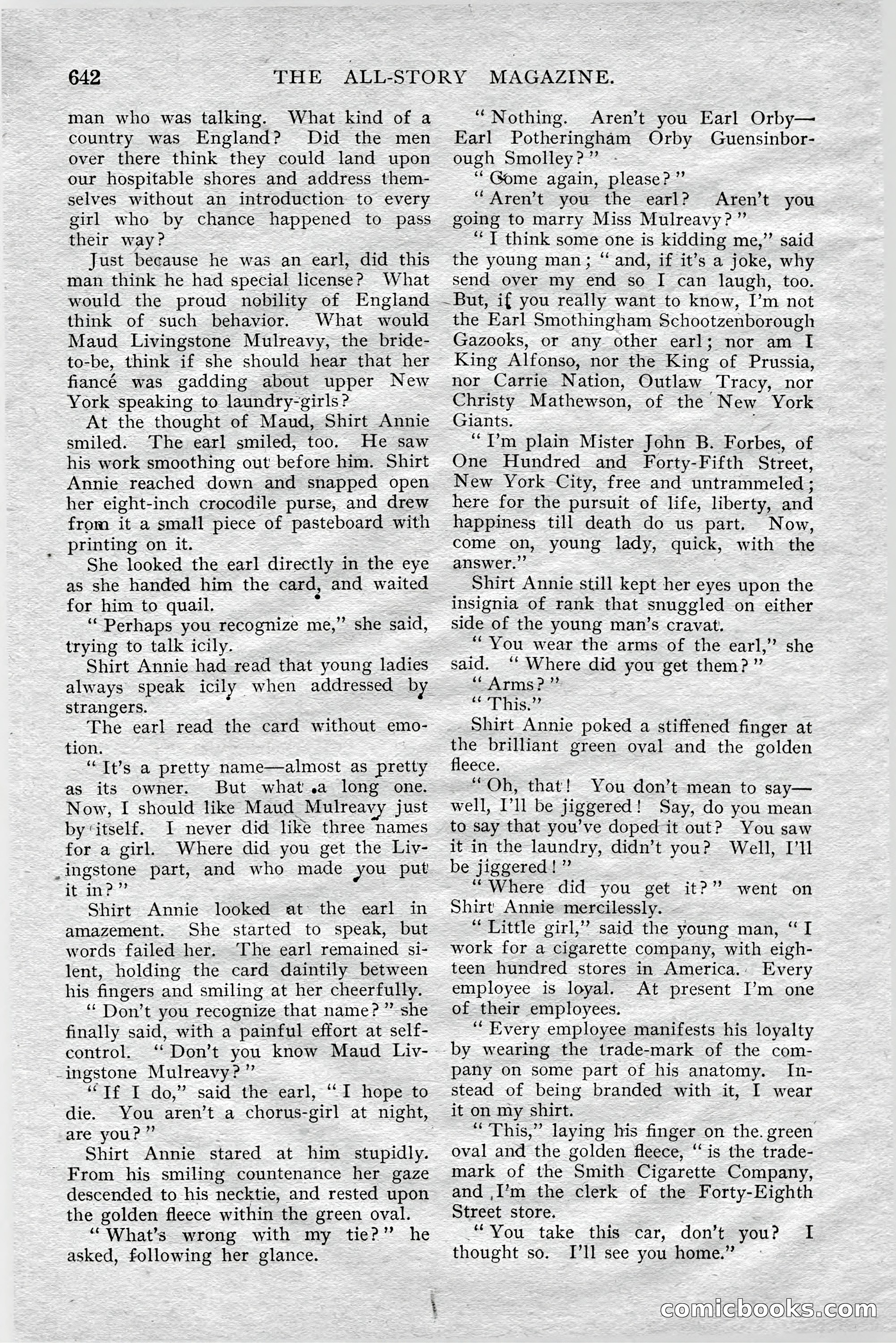 The All-Story Magazine, Aug 1909 — page 76 of 210
