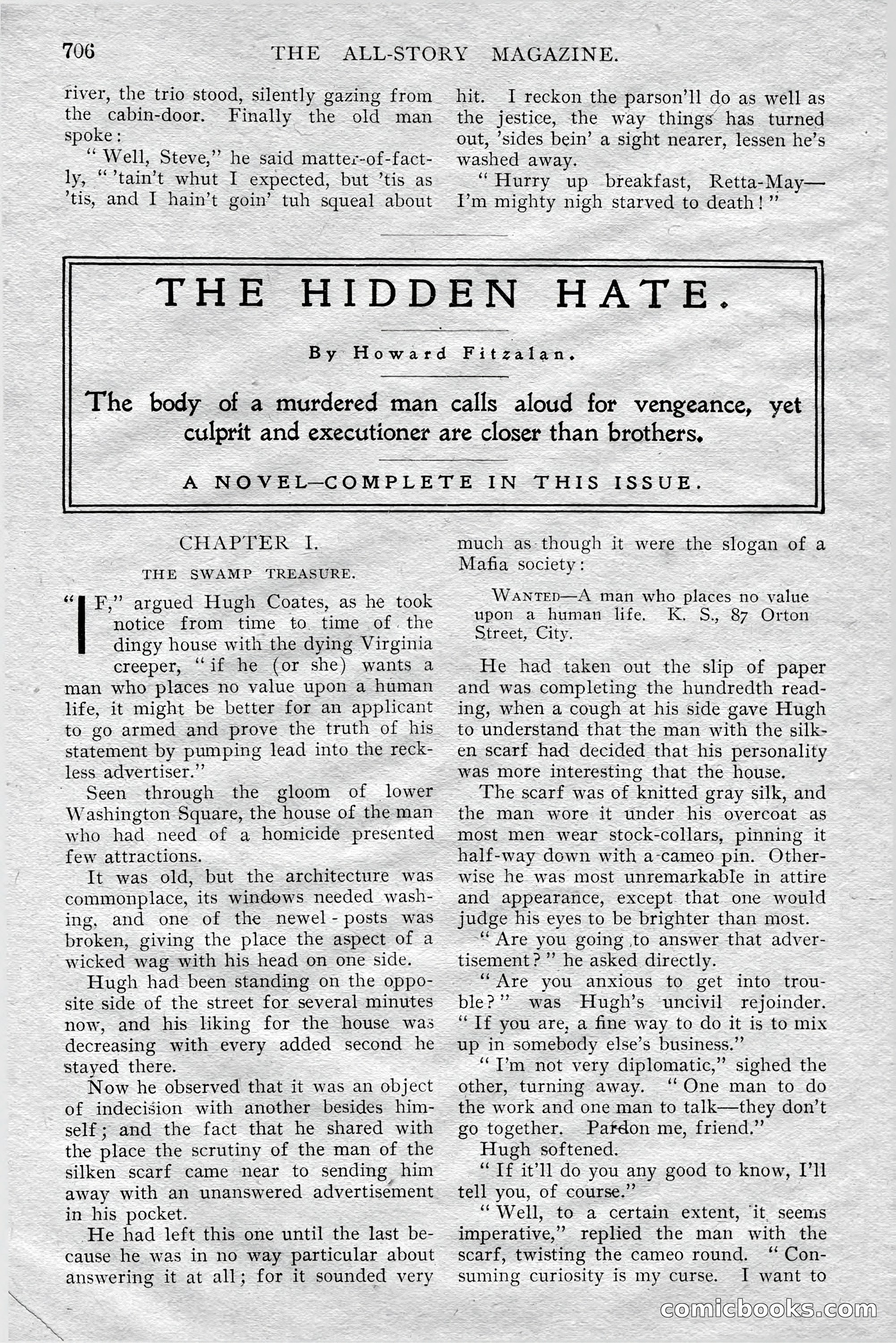 The All-Story Magazine, Aug 1909 — page 140 of 210