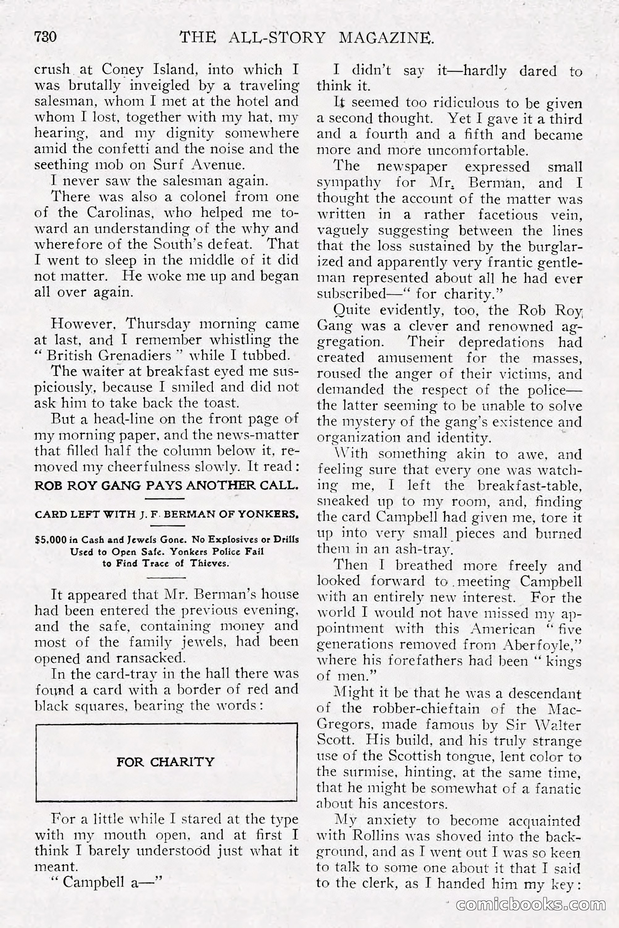 The All-Story Magazine, Dec 1913 — page 20 of 266