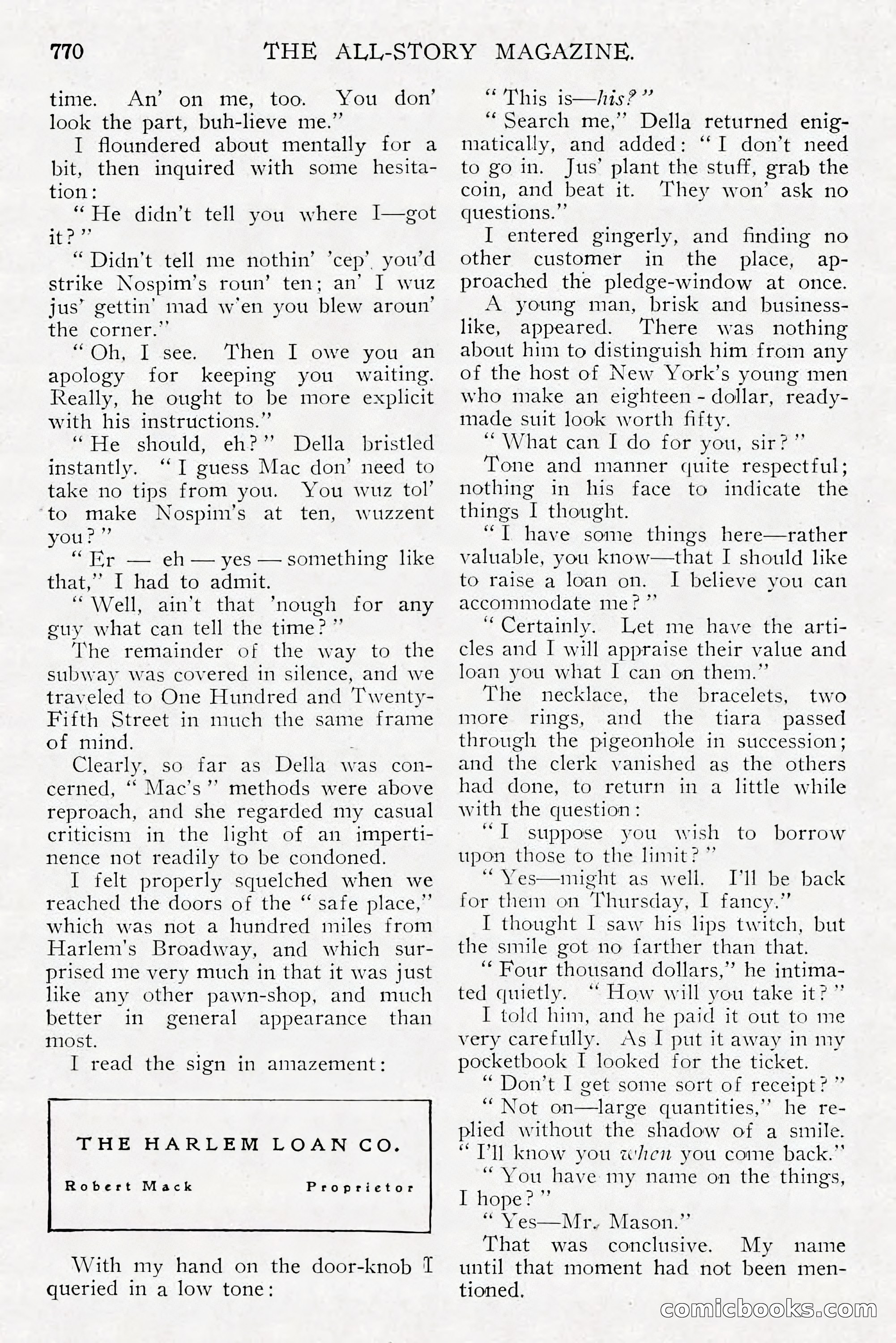 The All-Story Magazine, Dec 1913 — page 60 of 266