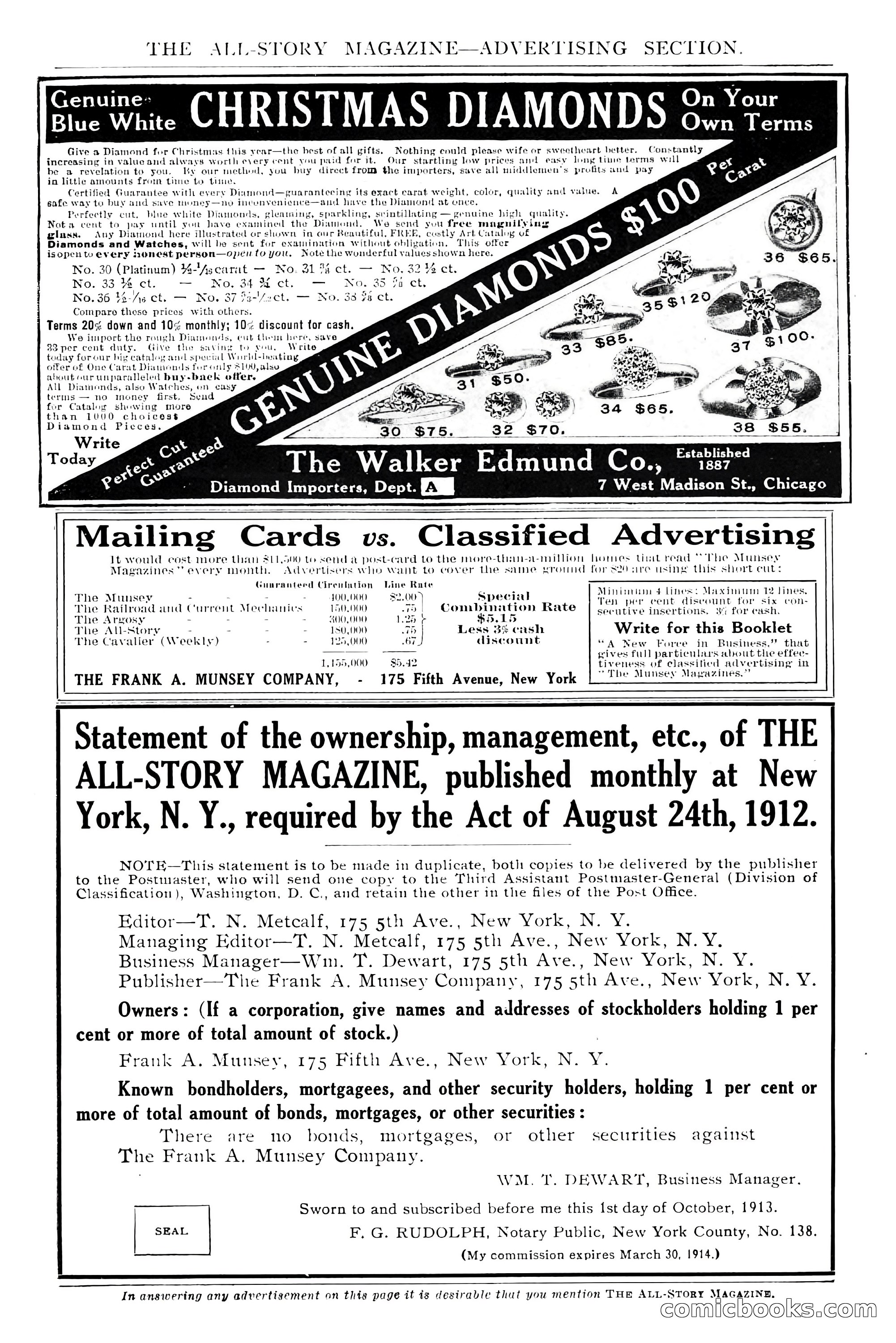 The All-Story Magazine, Dec 1913 — page 261 of 266