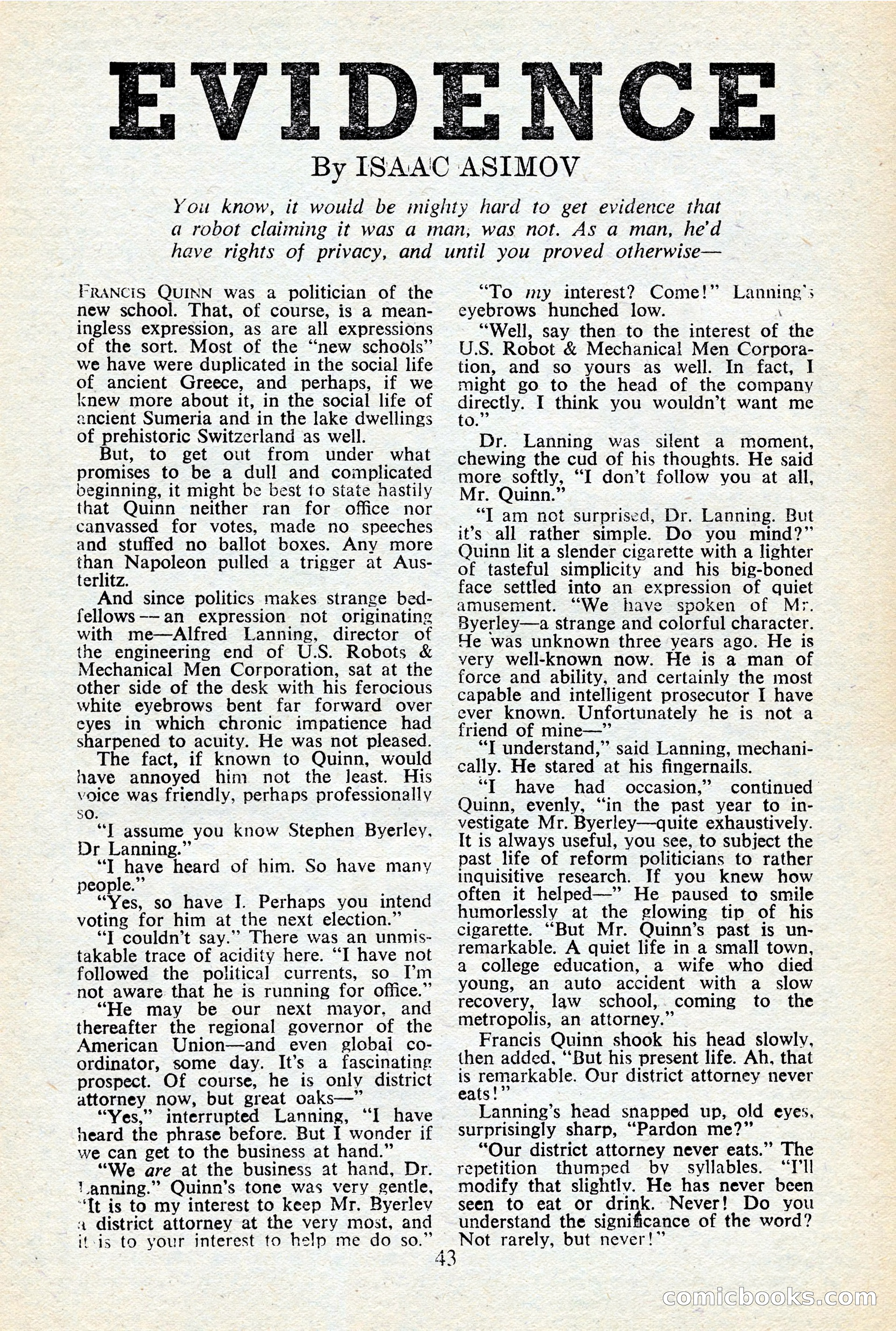 Astounding Science-Fiction, British Edition, January 1947 — page 45 of 68